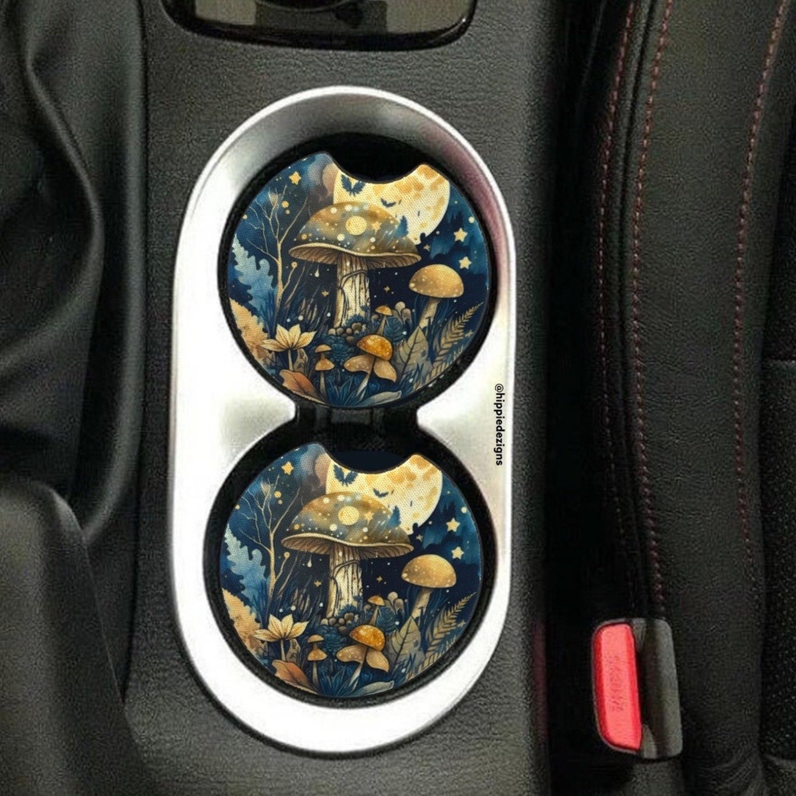 Hand Crafted Mushroom Car Coaster 2 Pack