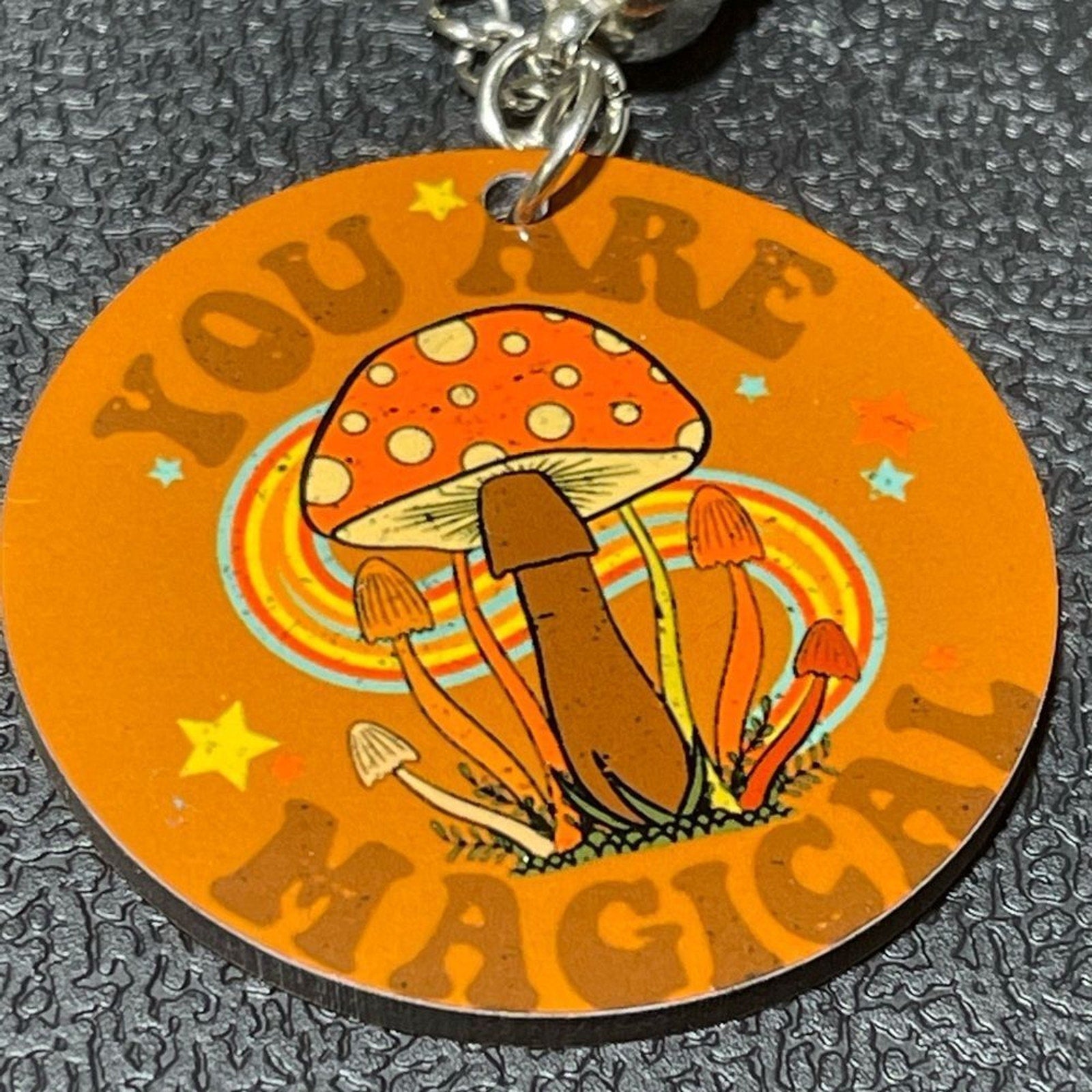 You Are Magical Mushroom Wooden Keychain | Handmade