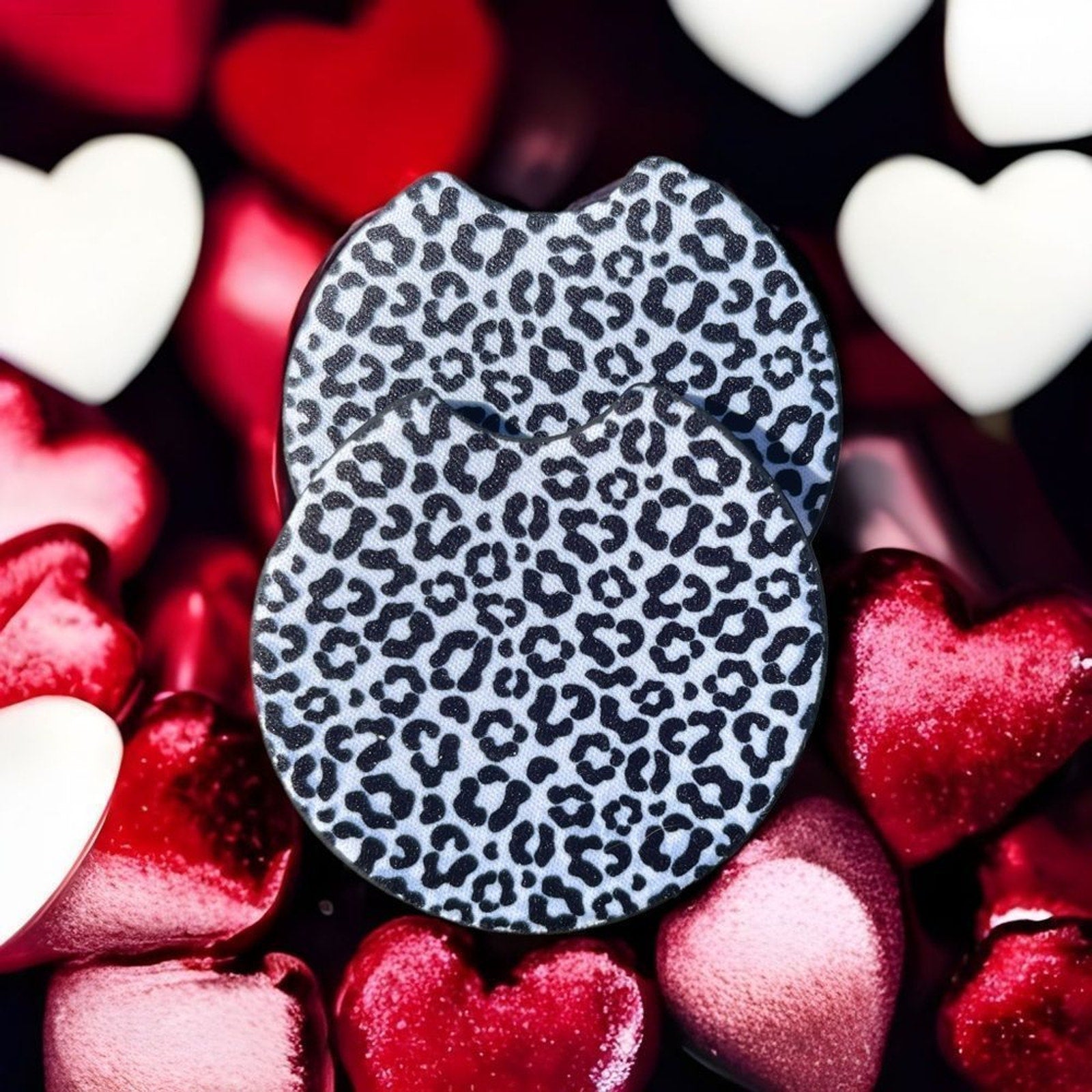 Snow Leopard Car Coaster 2 Pack