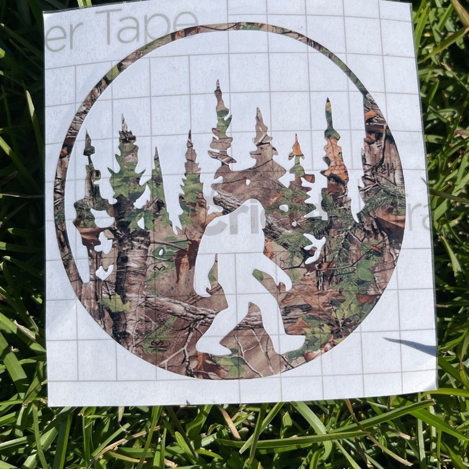 Big Foot Camouflage Circle Woods Decal