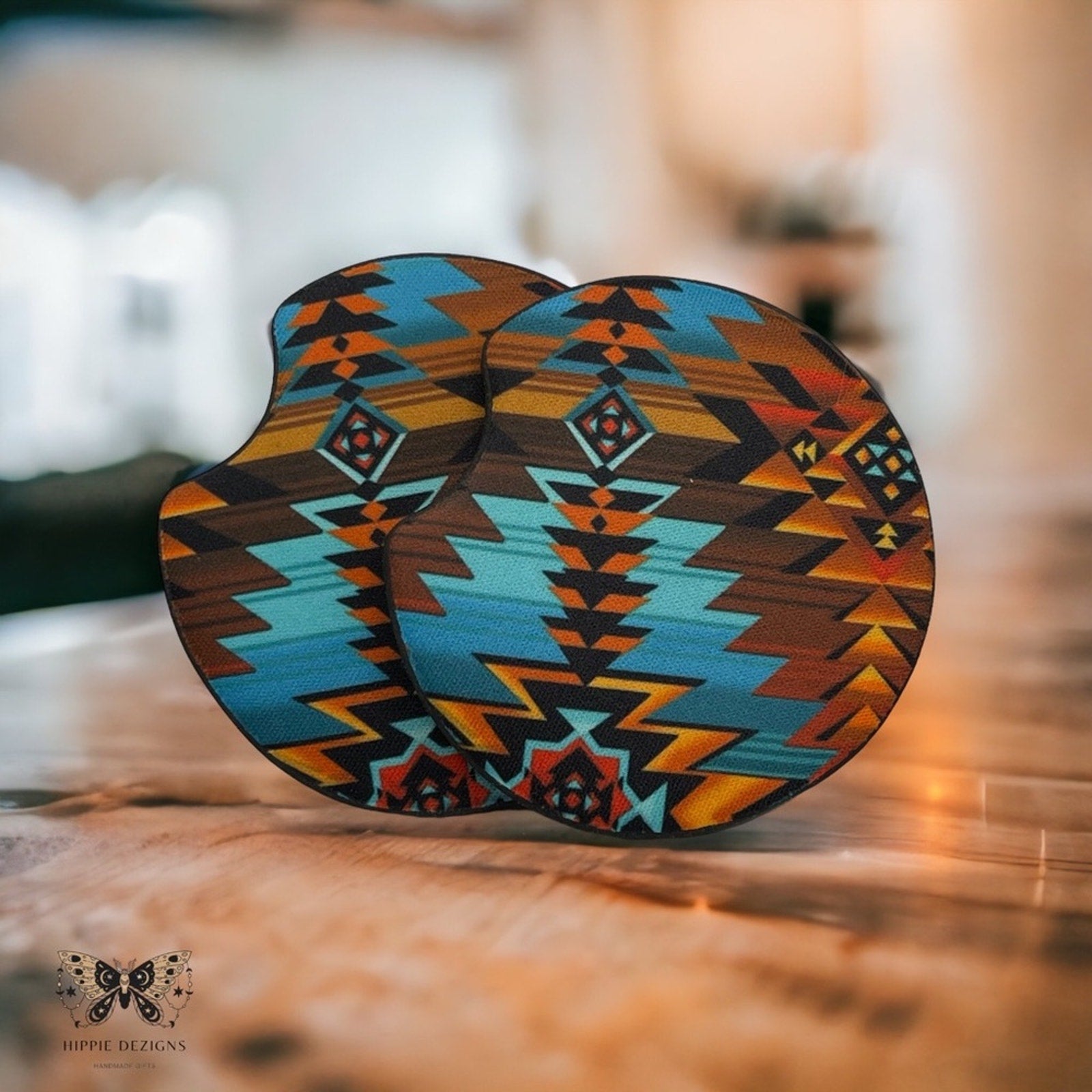 Boho Western Car Coaster Set | Car Accessories