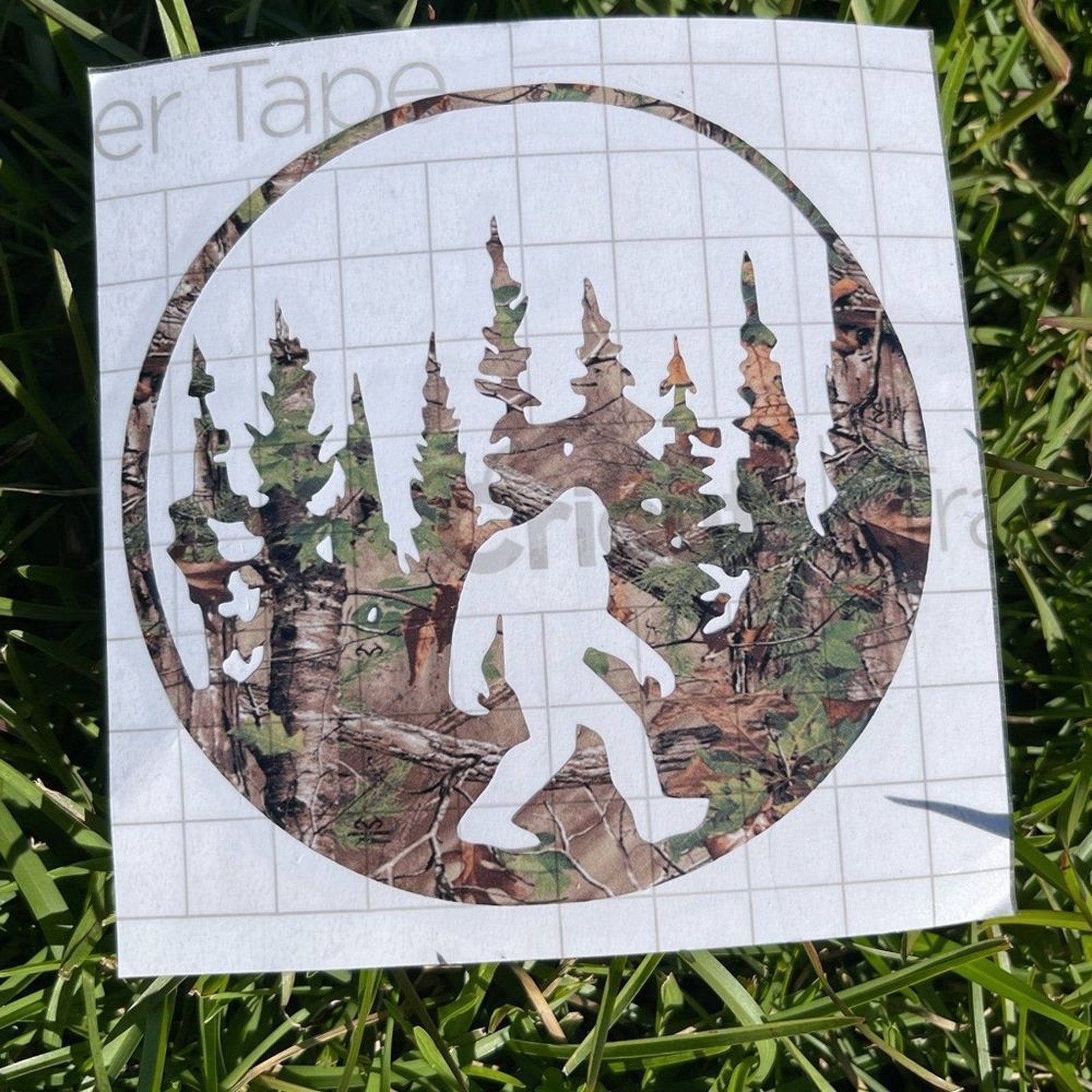 Big Foot Camouflage Circle Woods Decal
