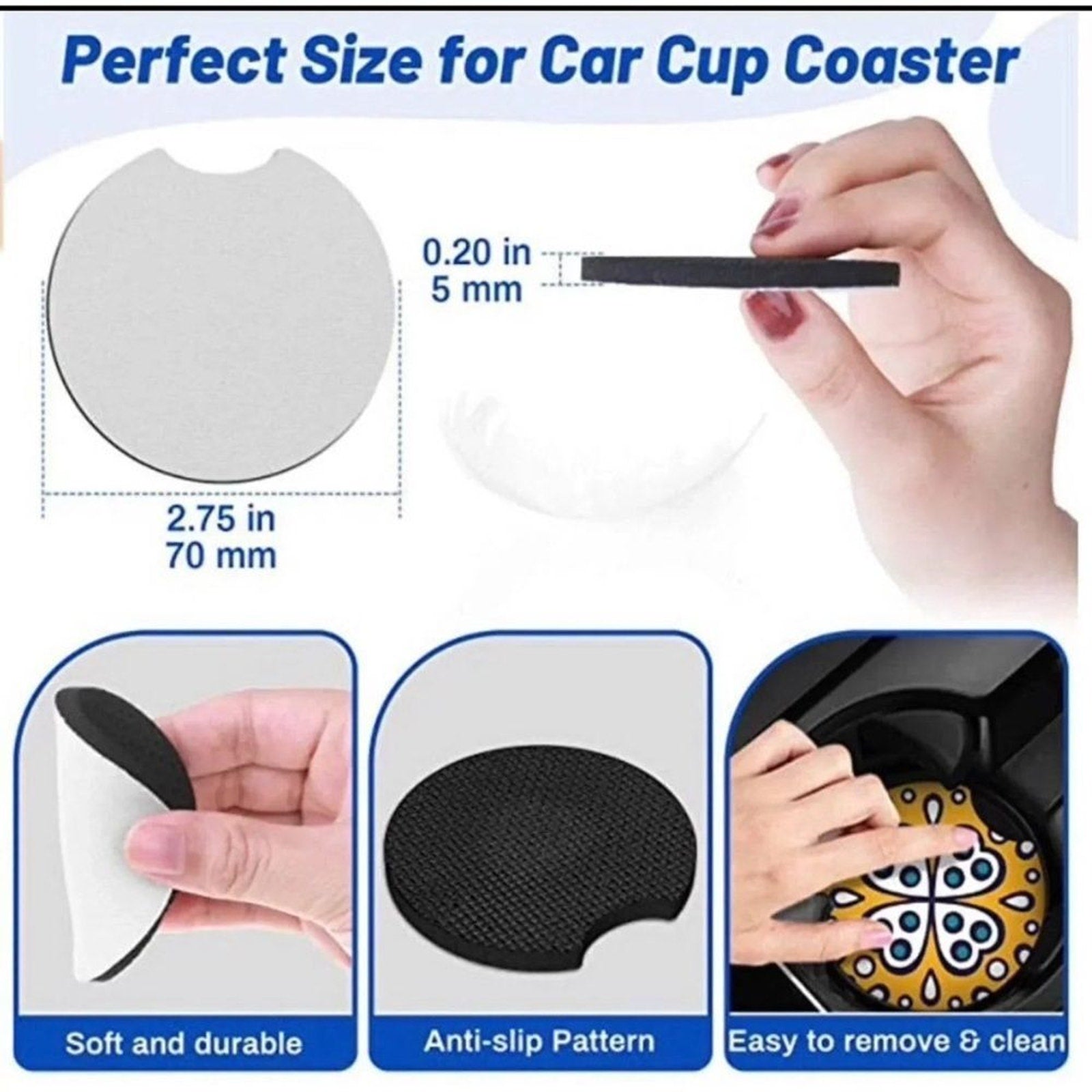 Striped Western Car Coaster Set | Car Accessories