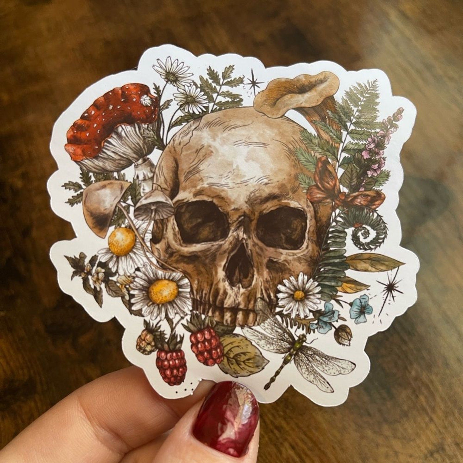 Mushroom Skull Glossy Sticker