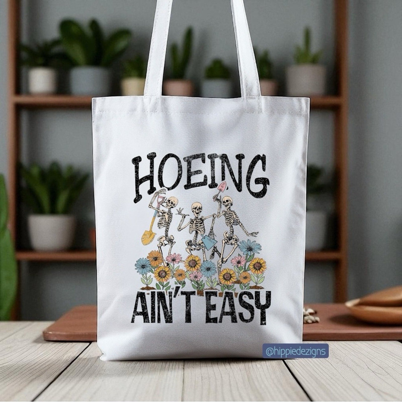 Funny Skeleton White Graphic Tote Bag