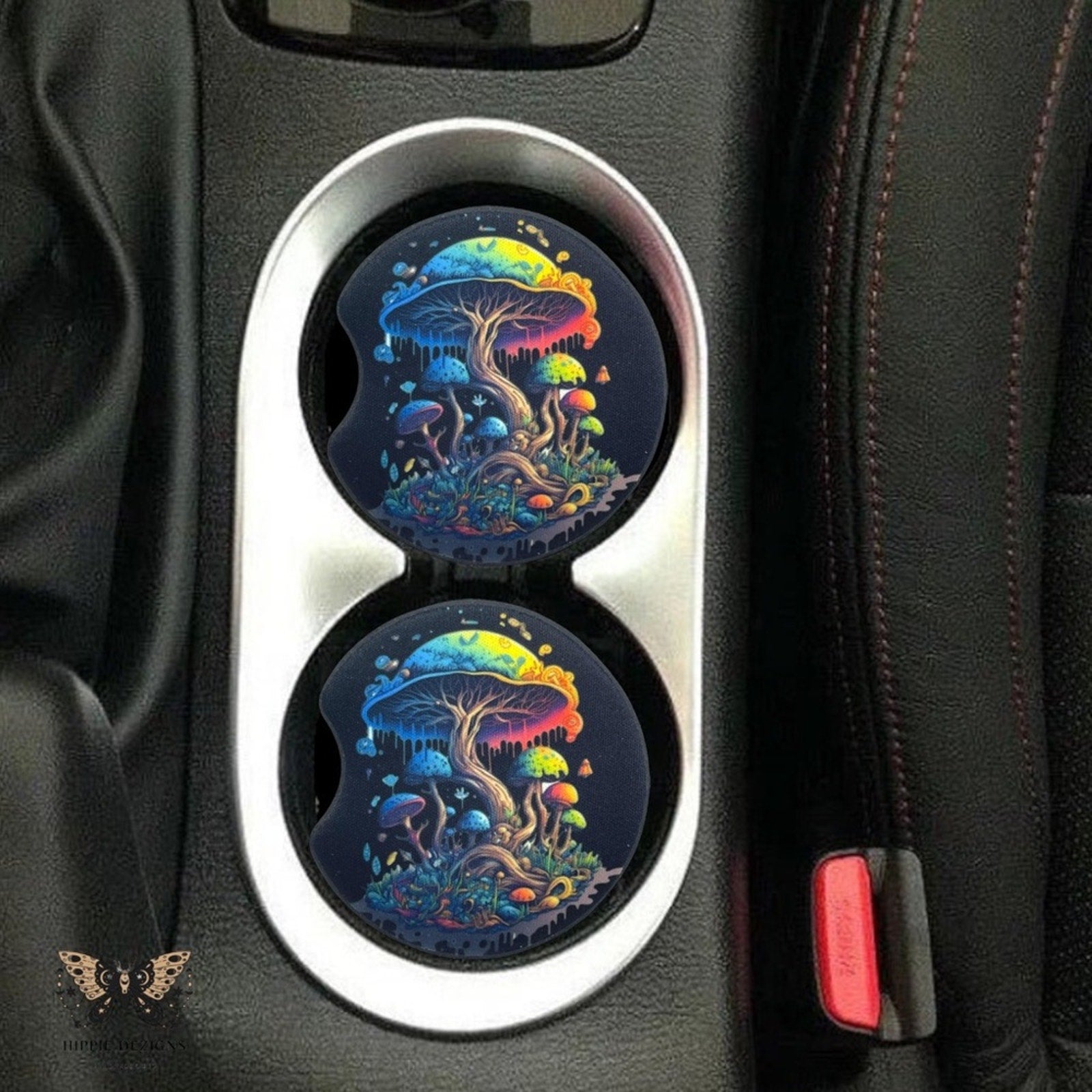 Mushroom Tree Of Life Car Coaster Set