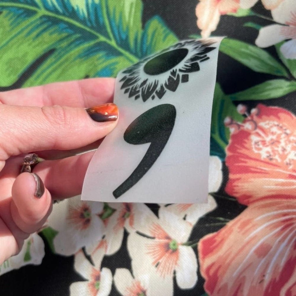 Sunflower Semicolon Vinyl Decal | Mental Health Decal | Laptop Decal