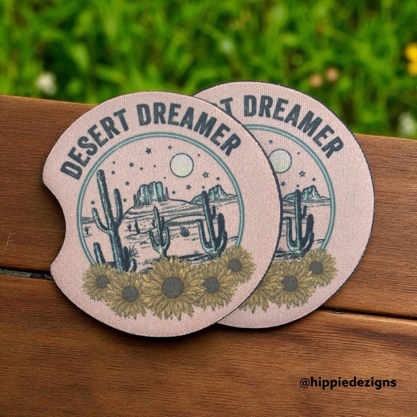 Desert Dreamer Coasters - Pink and Green