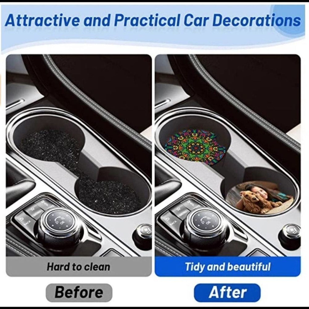 Floral Dog Lover Car Coaster Set | Dog Coaster Set | Dog Car Accessories