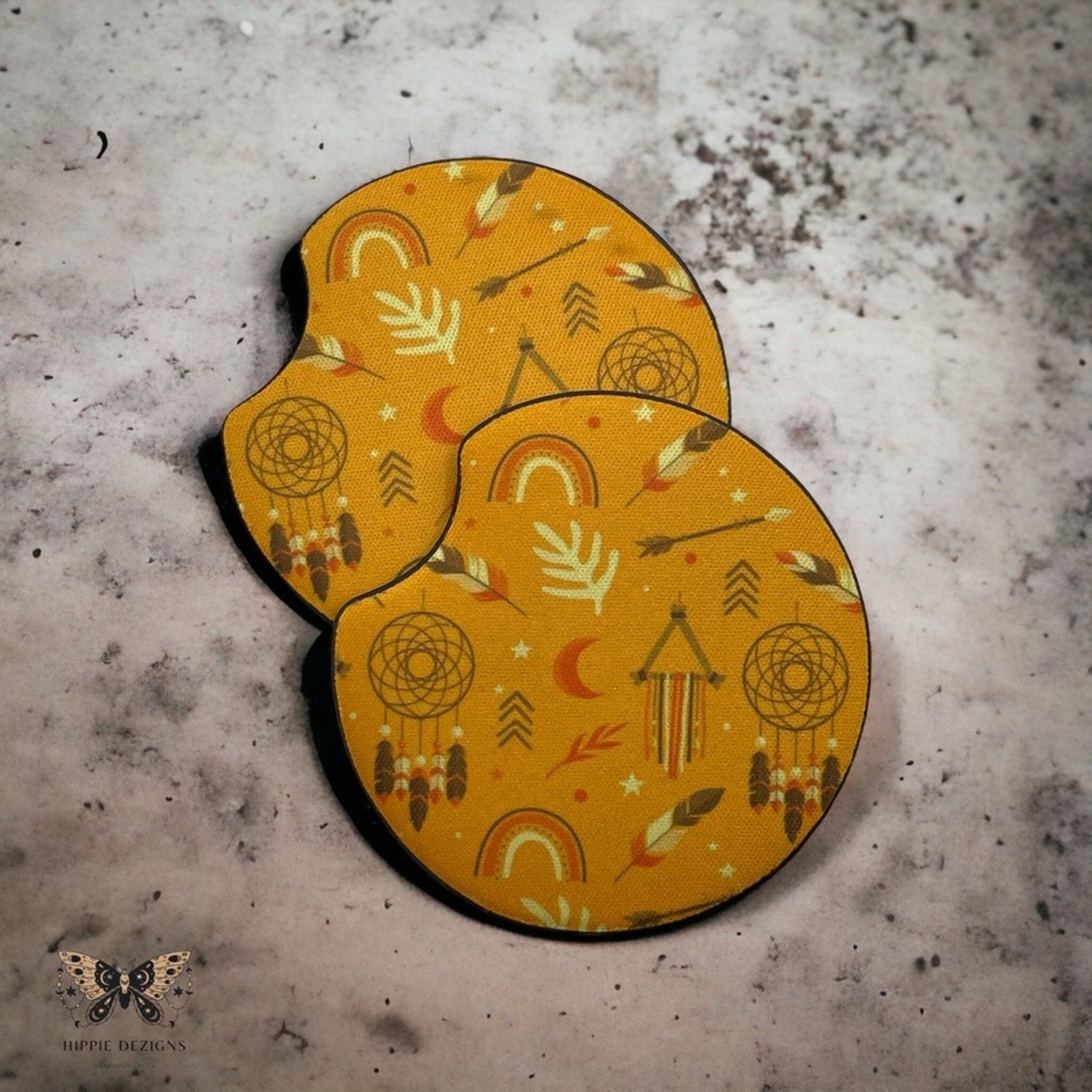 Boho Car Coaster | Coaster Set | Boho Coaster Set