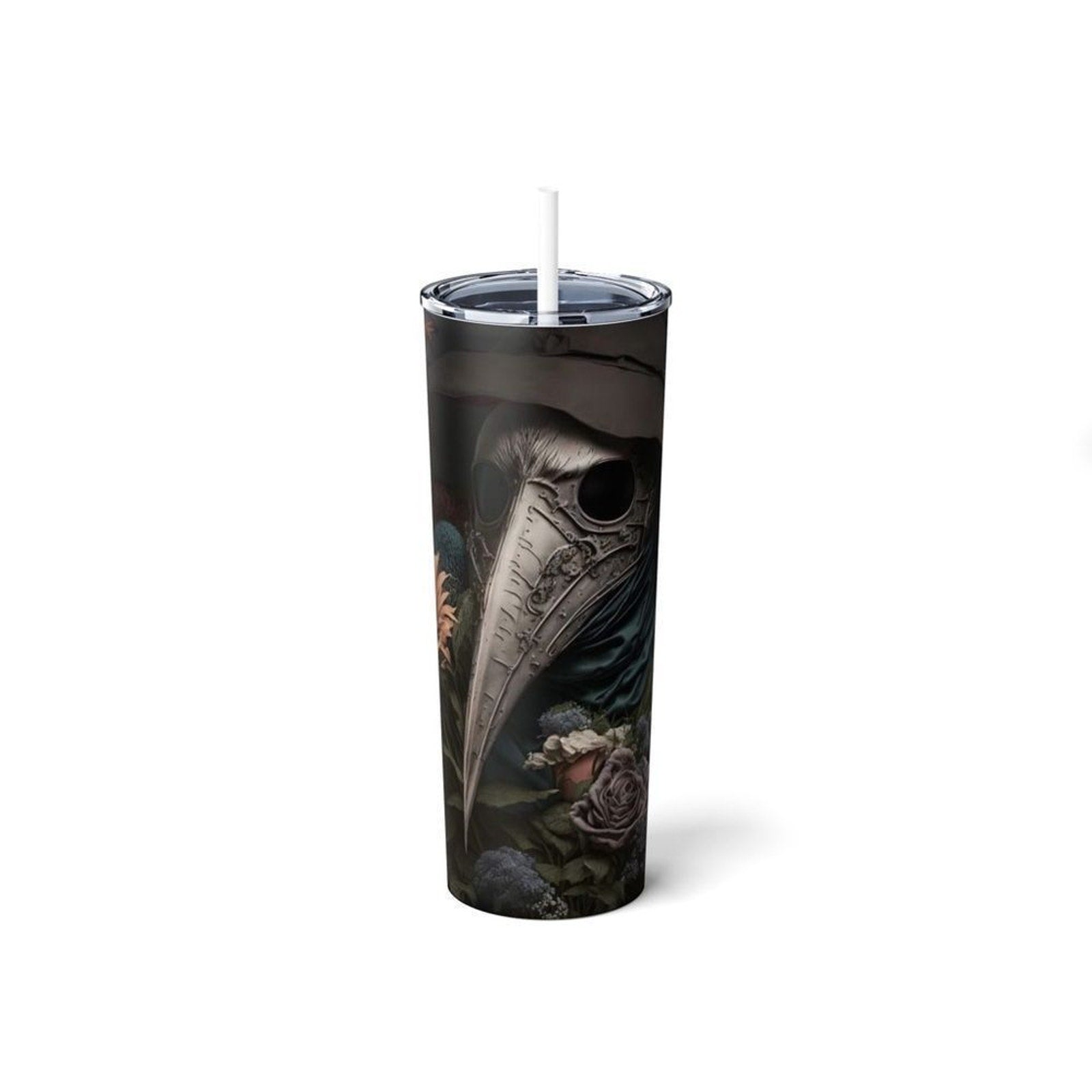Floral Plague Doctor 20oz Tumbler With Lid & Straw