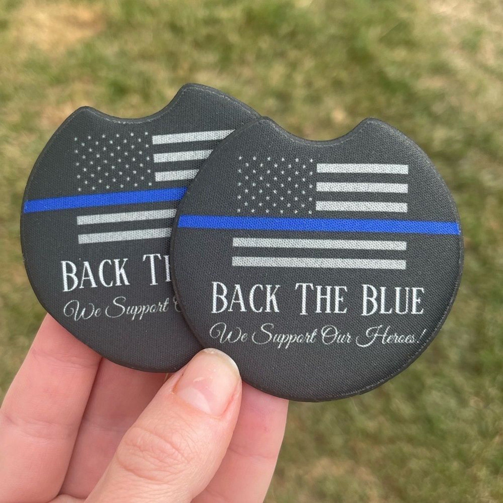 Back The Blue Car Coasters