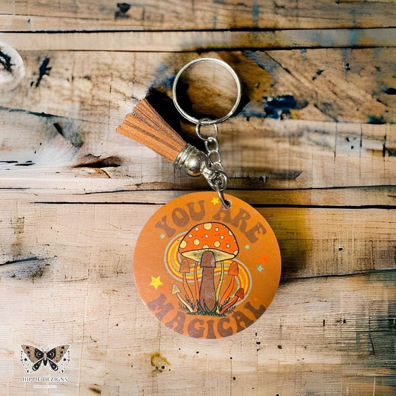 You Are Magical Mushroom Wooden Keychain | Handmade