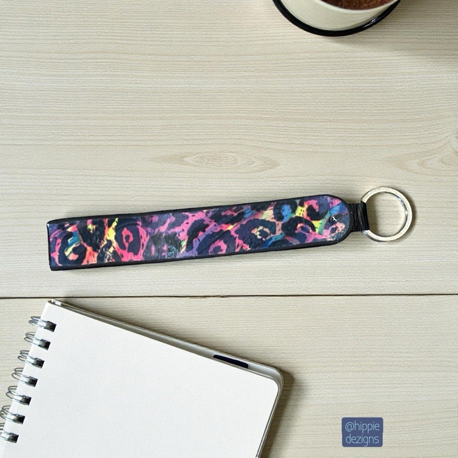 Handmade Rainbow Animal Print Lanyard Keychain