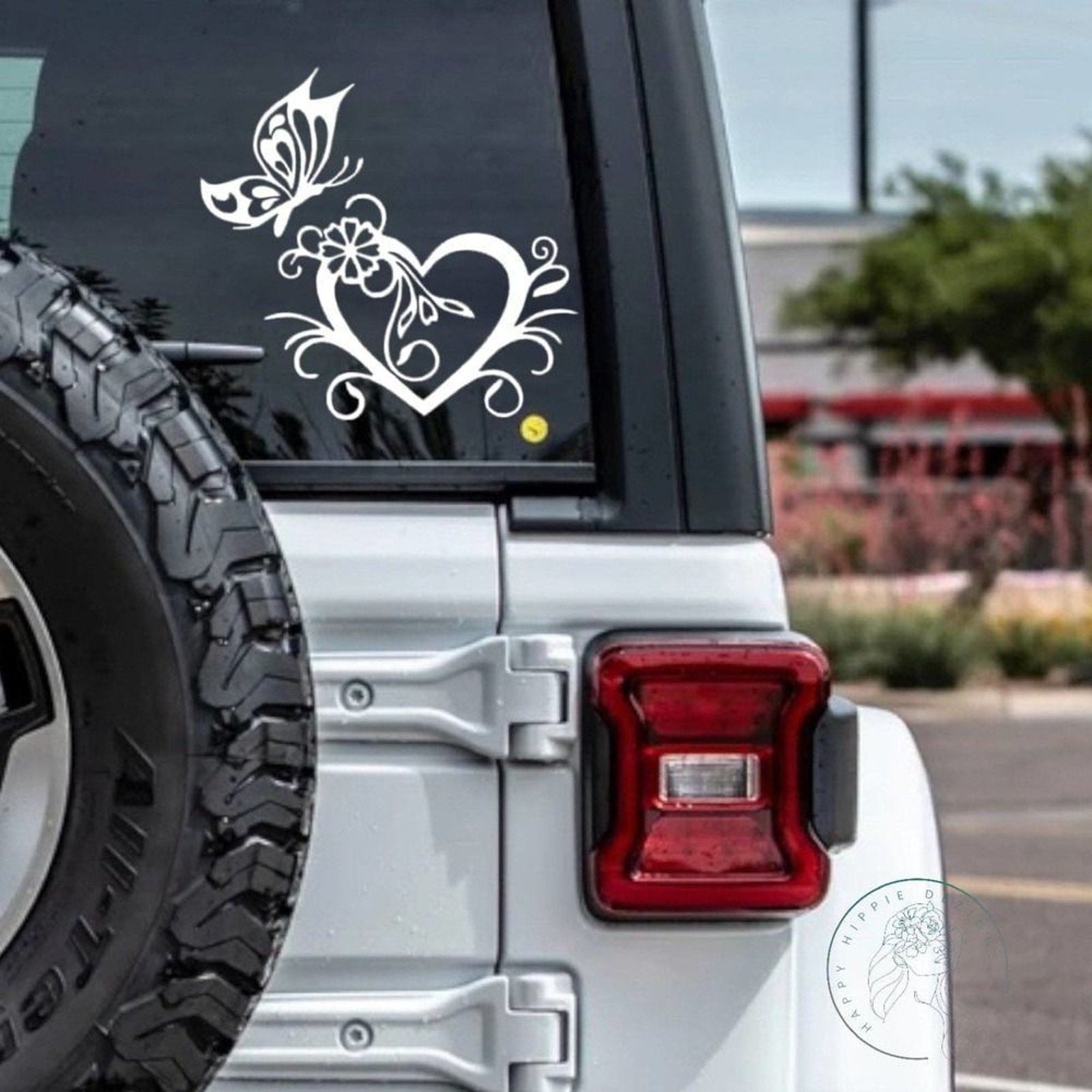 Butterfly Heart Vinyl Car Decal