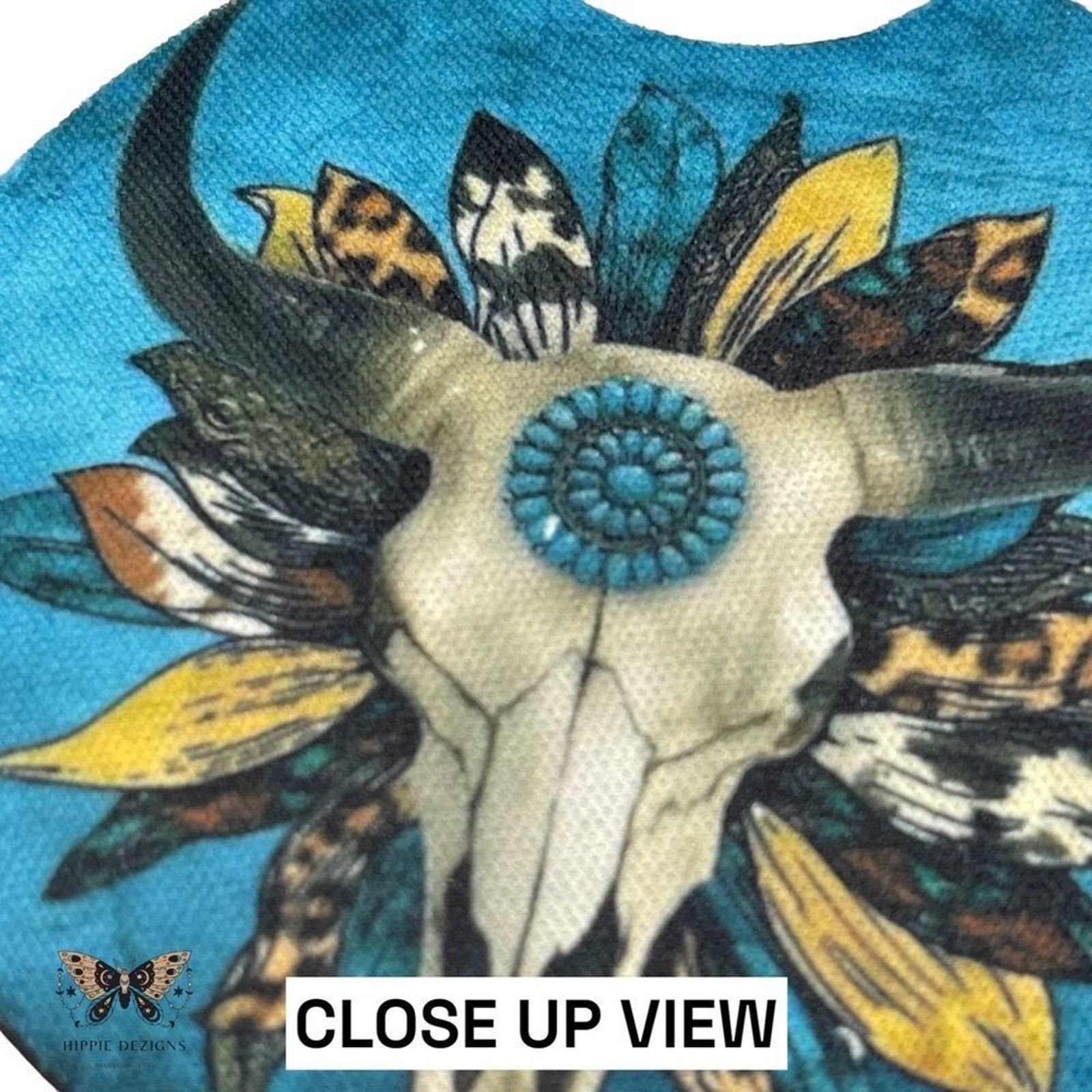 Turquoise Rams Head Car Coaster Set