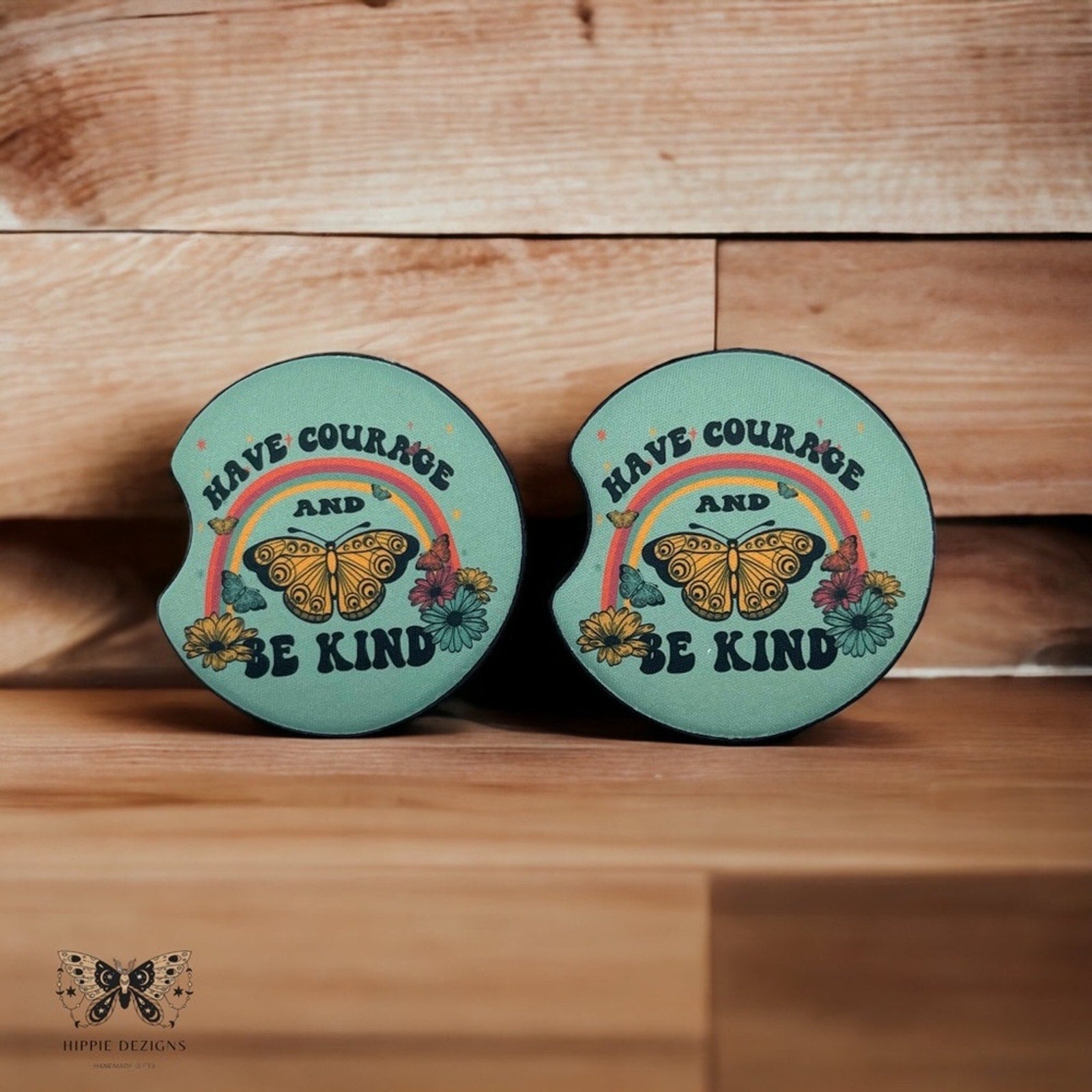 Have Courage 🦋 Car Coasters | Car Accessories