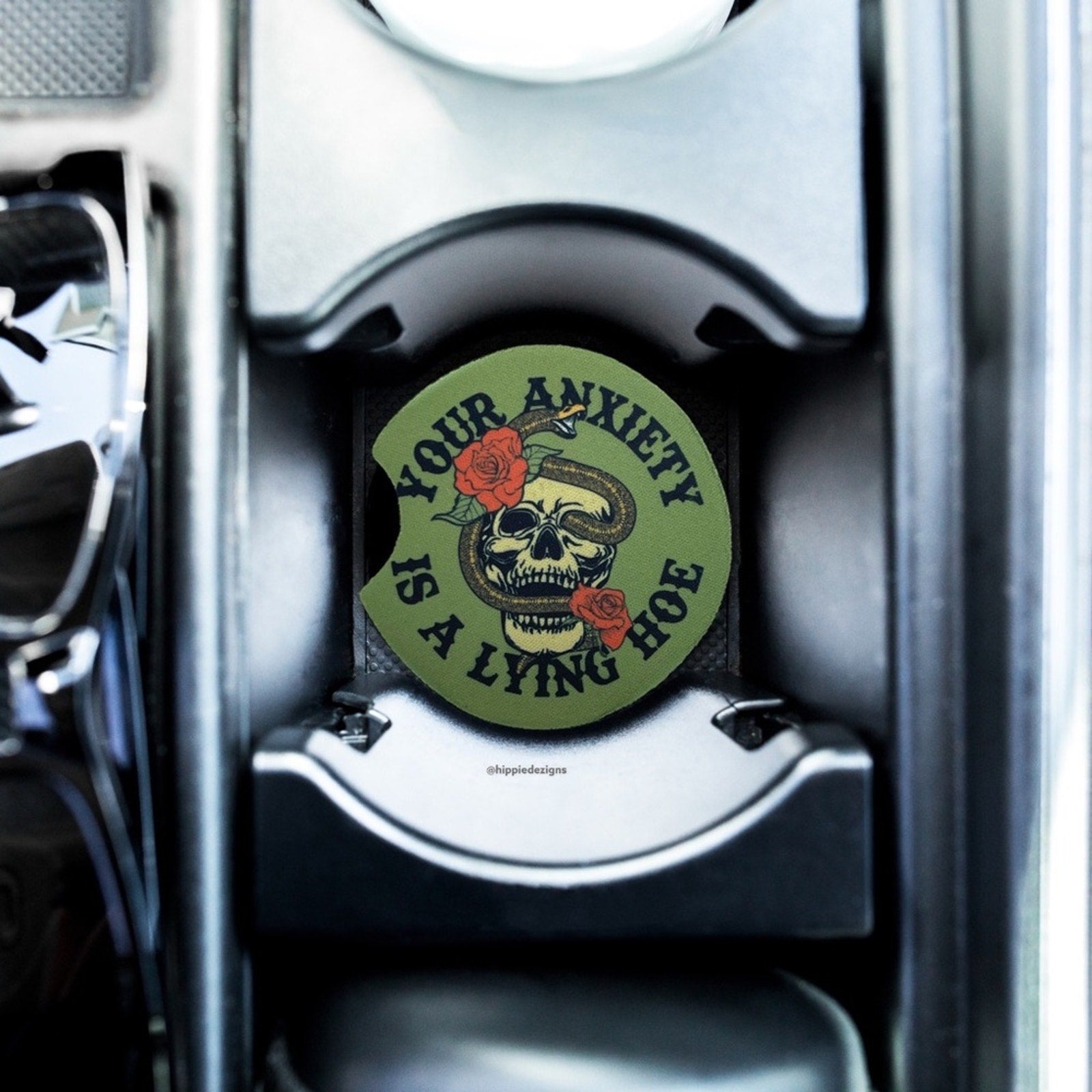 Your Anxiety Is Lying Car Coaster Set