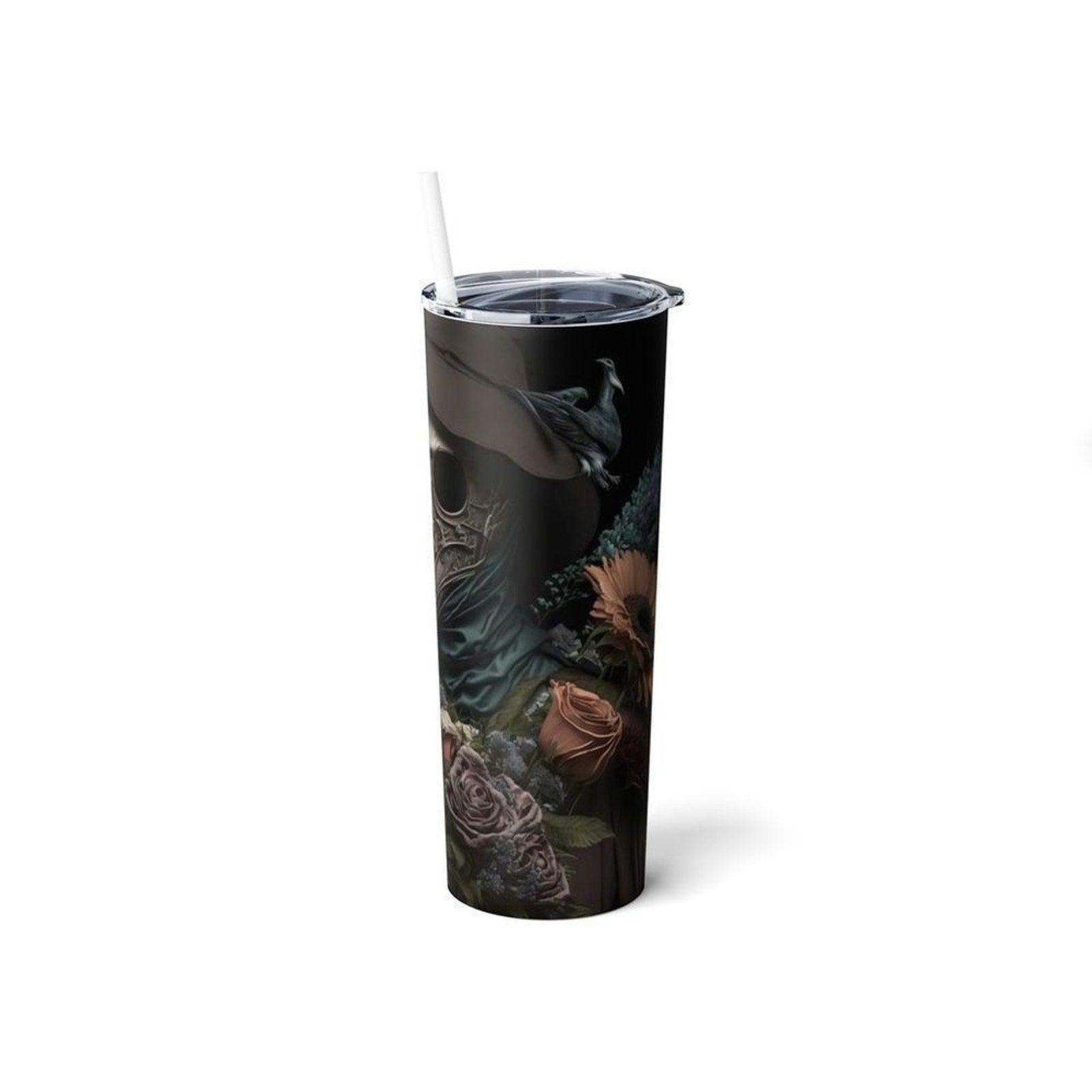 Floral Plague Doctor 20oz Tumbler With Lid & Straw