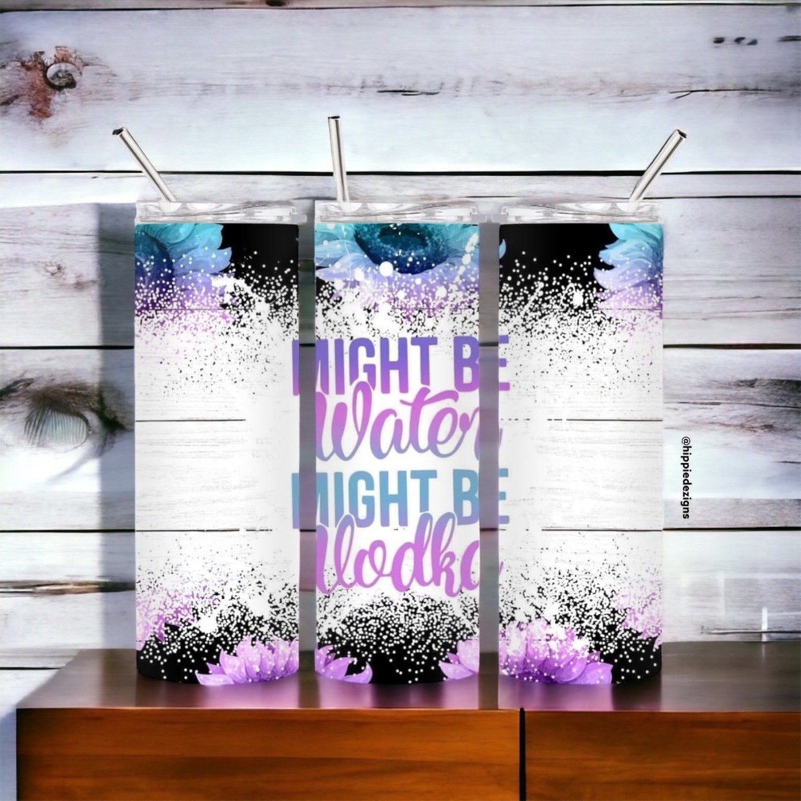 Might Be Water 20oz Steel Tumbler With Lid & Straw