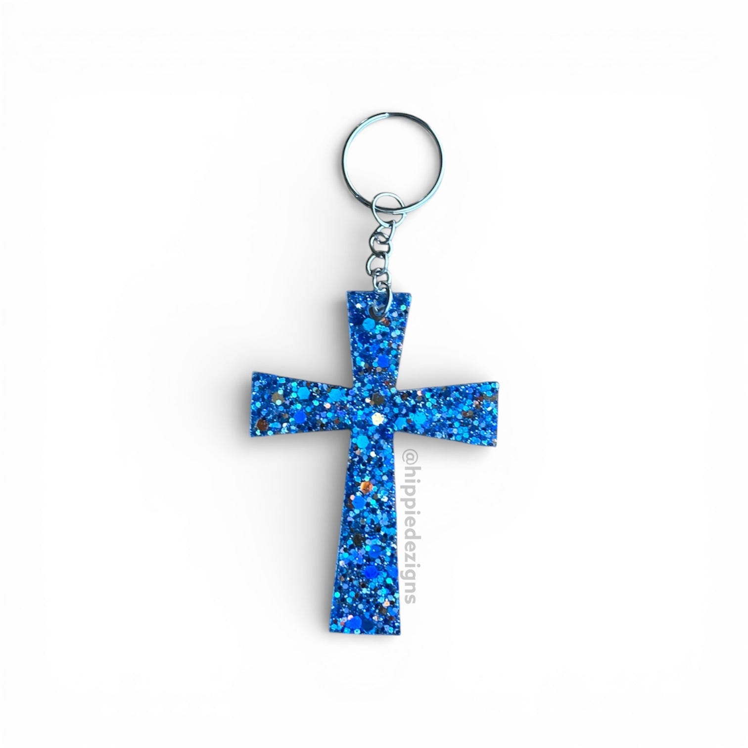Royal Blue Cross Keychain