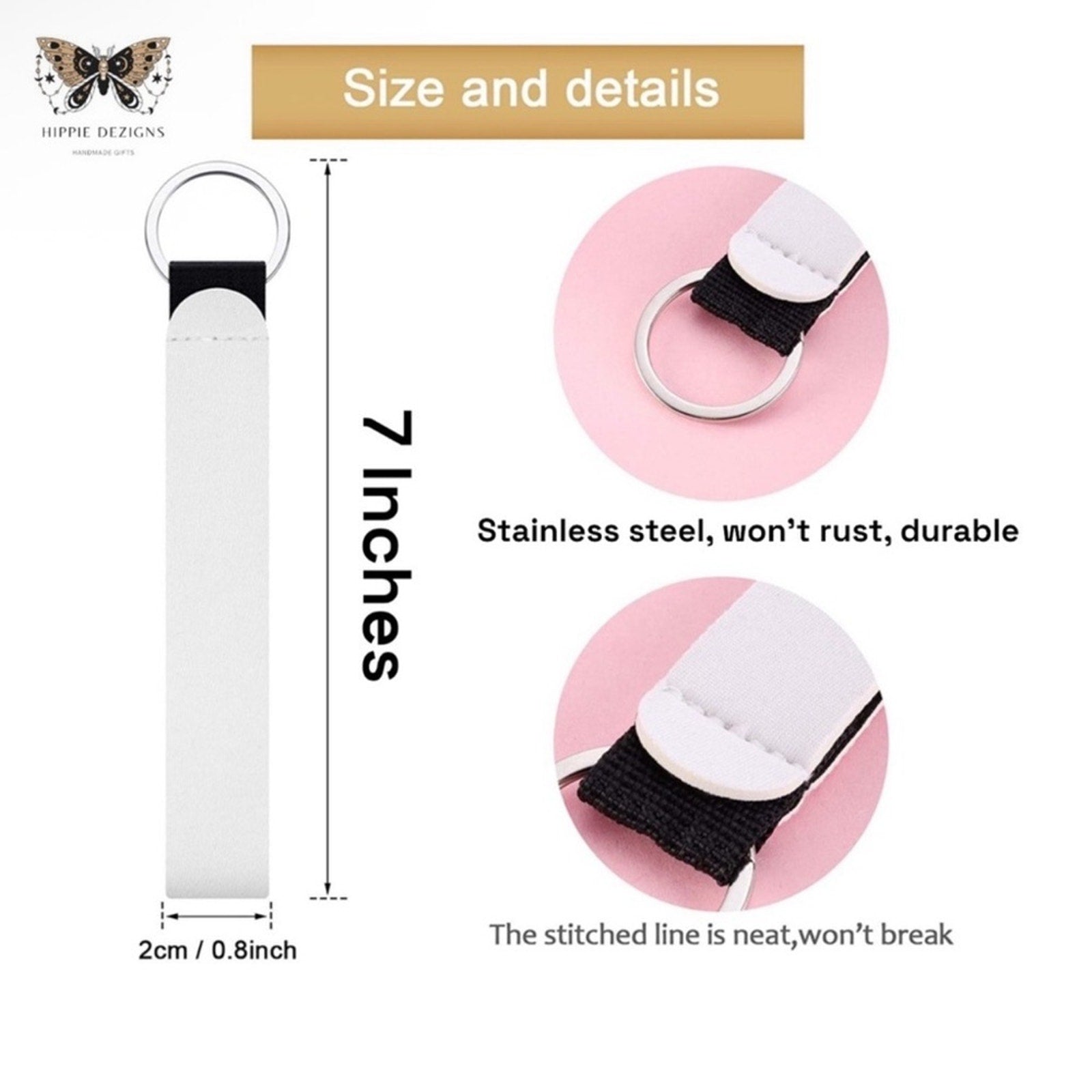 Handmade Rainbow Animal Print Lanyard Keychain