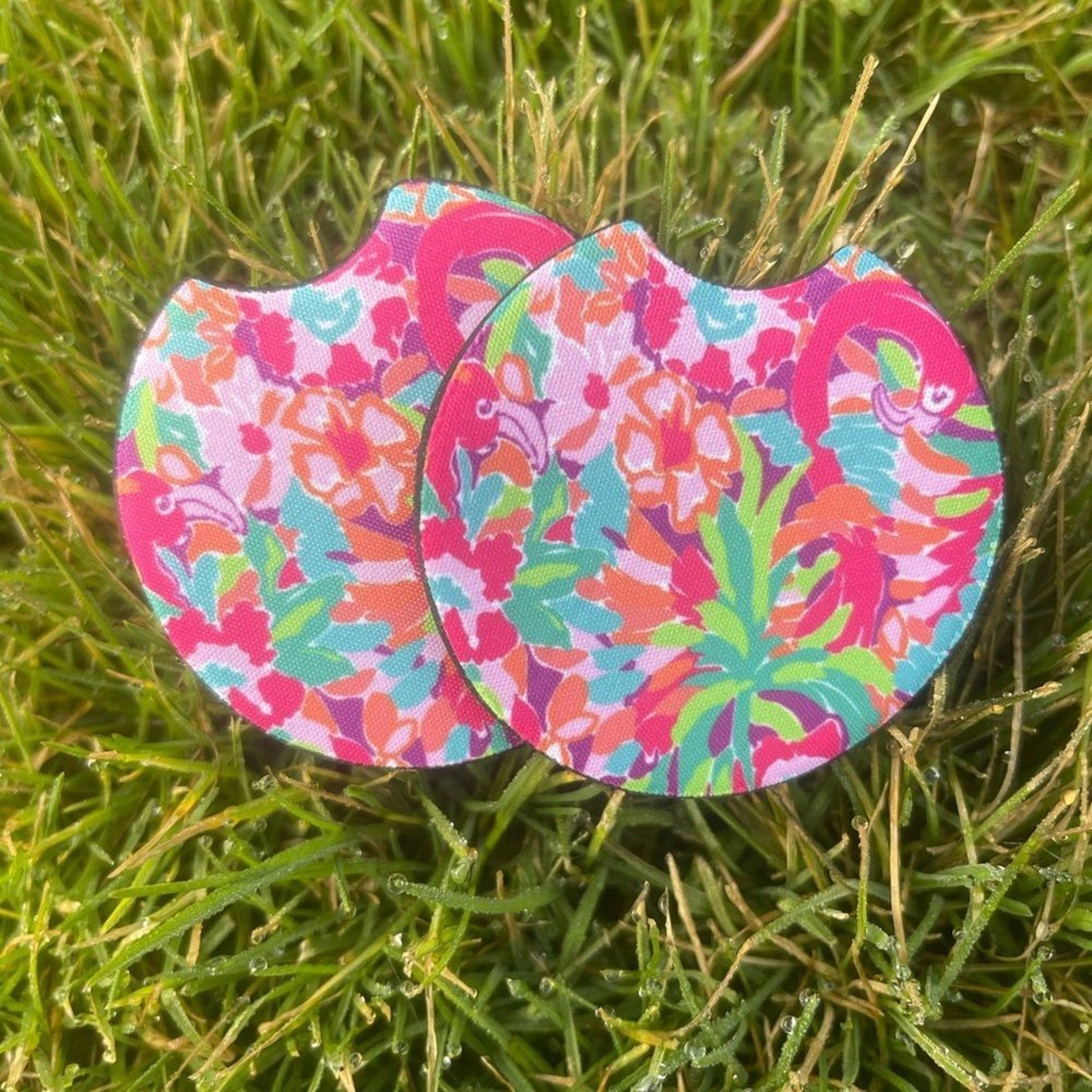 Flamingo Car Coaster Set | Car Accessories