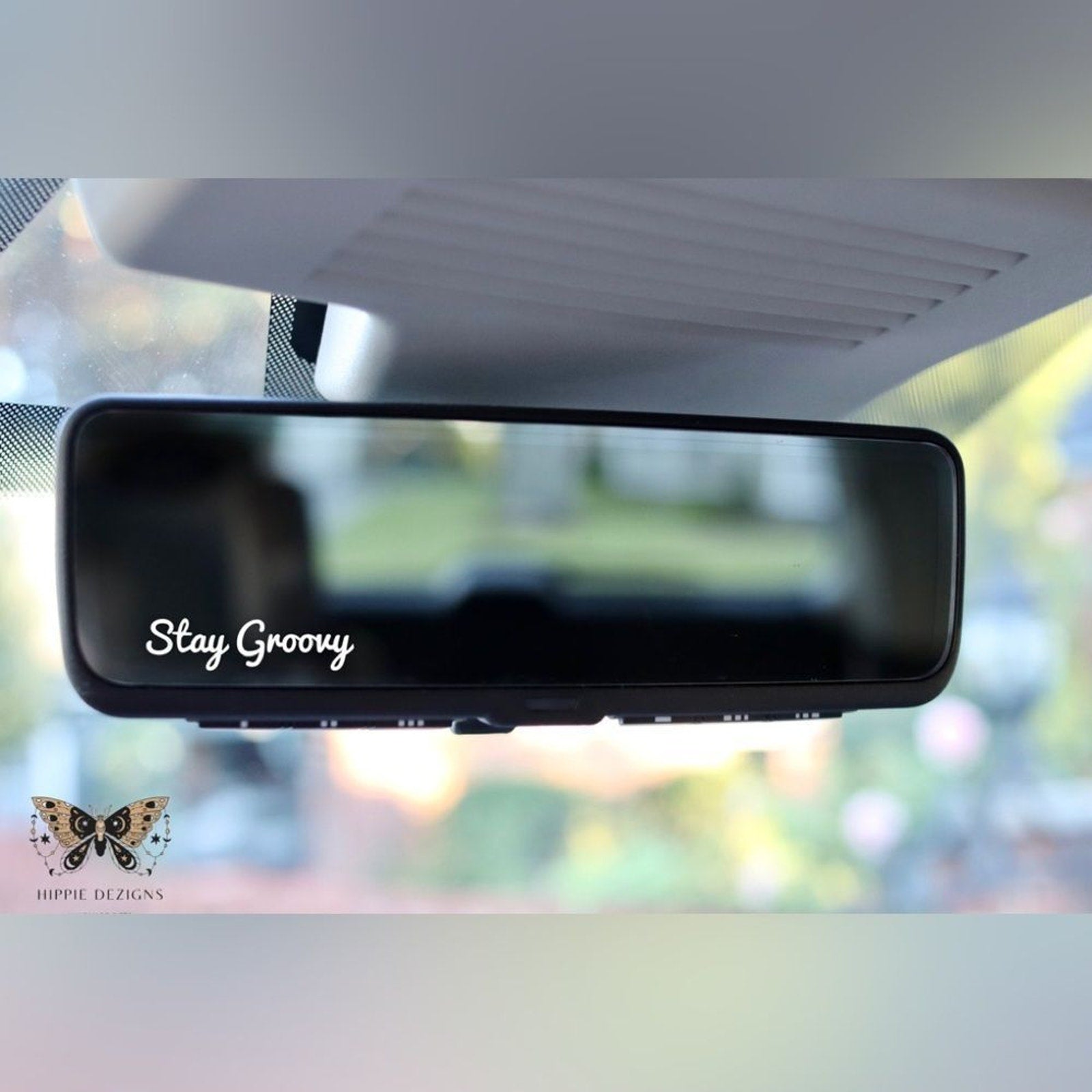 Stay Groovy Rearview Mirror Decal