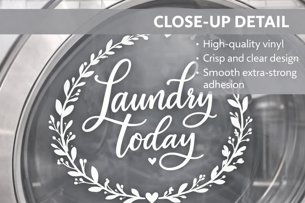 Laundry Room Washer Dryer Decals | “Laundry Today or Naked Tomorrow” Vinyl Washer Dryer Door Decal Set | Farmhouse Laundry Room Decor
