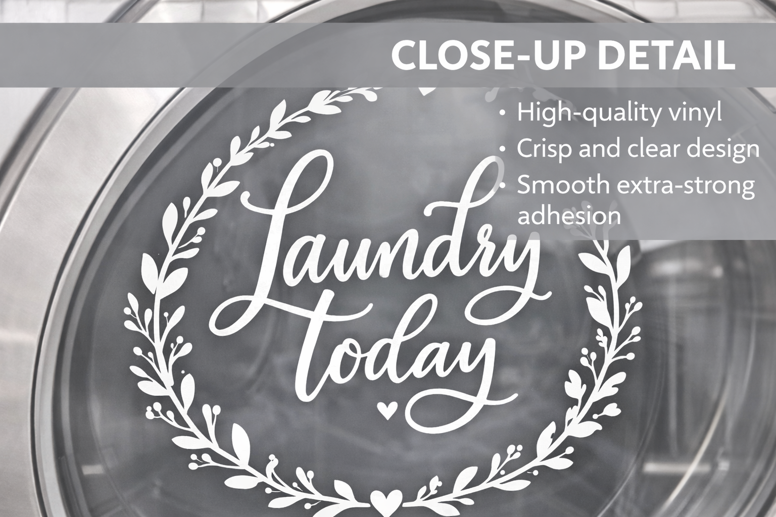 Laundry Room Washer Dryer Decals | “Laundry Today or Naked Tomorrow” Vinyl Washer Dryer Door Decal Set | Farmhouse Laundry Room Decor