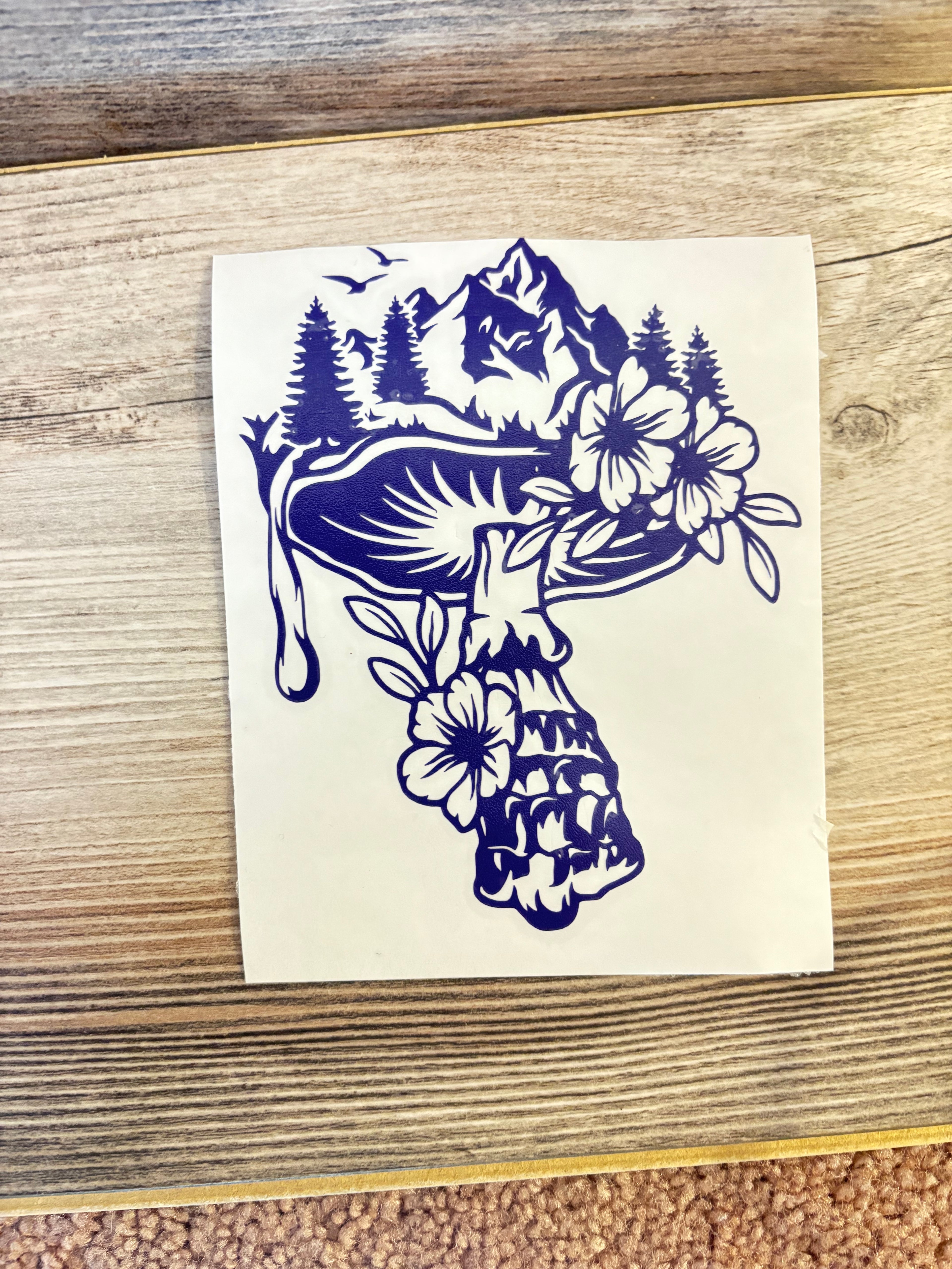 Mountain Mushroom Vinyl Decal