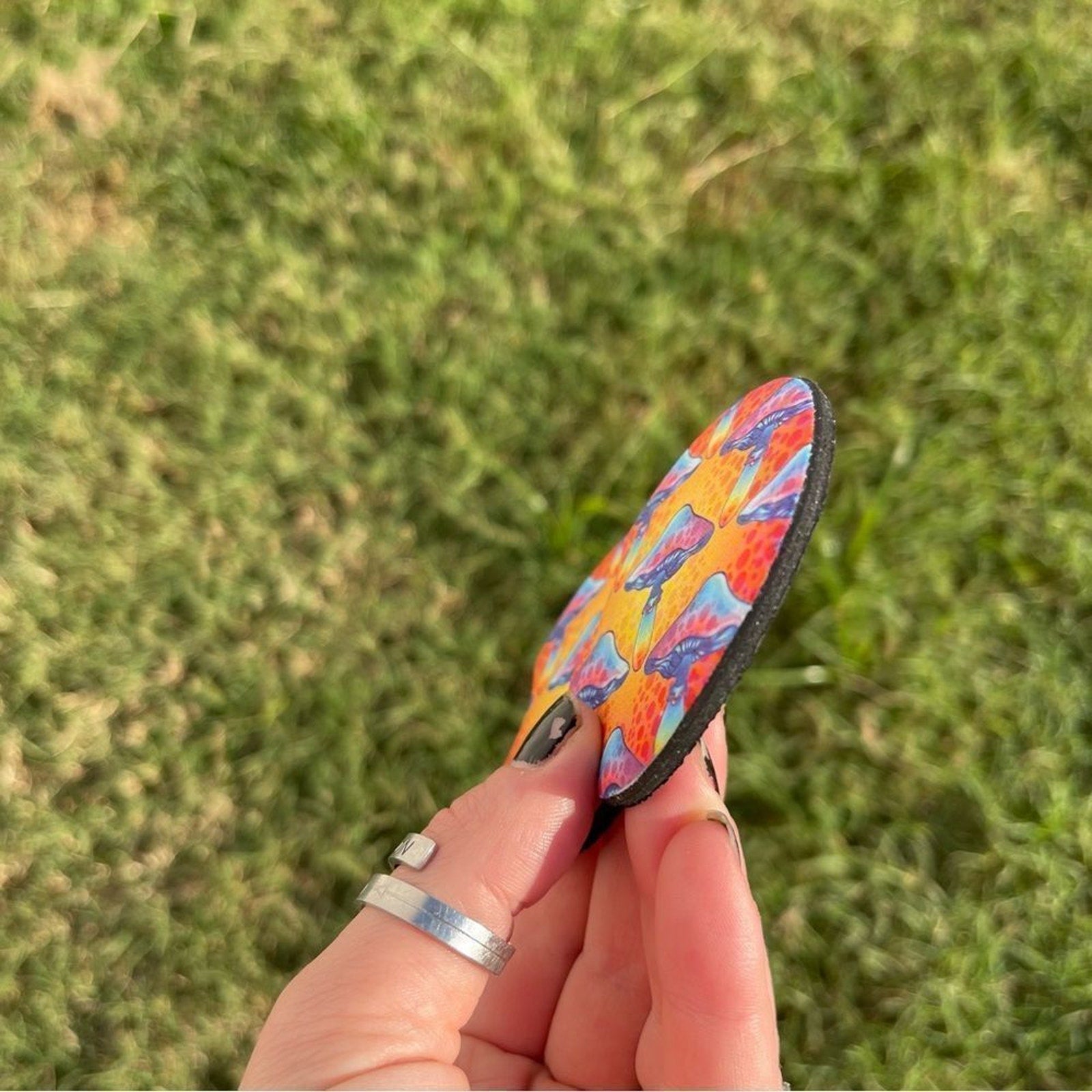 Boho Mushroom Car Coasters | Neoprene Cup Holder Coasters | Colorful Psychedelic Car Accessories | Set of 2 | Fits Standard Cup Holders