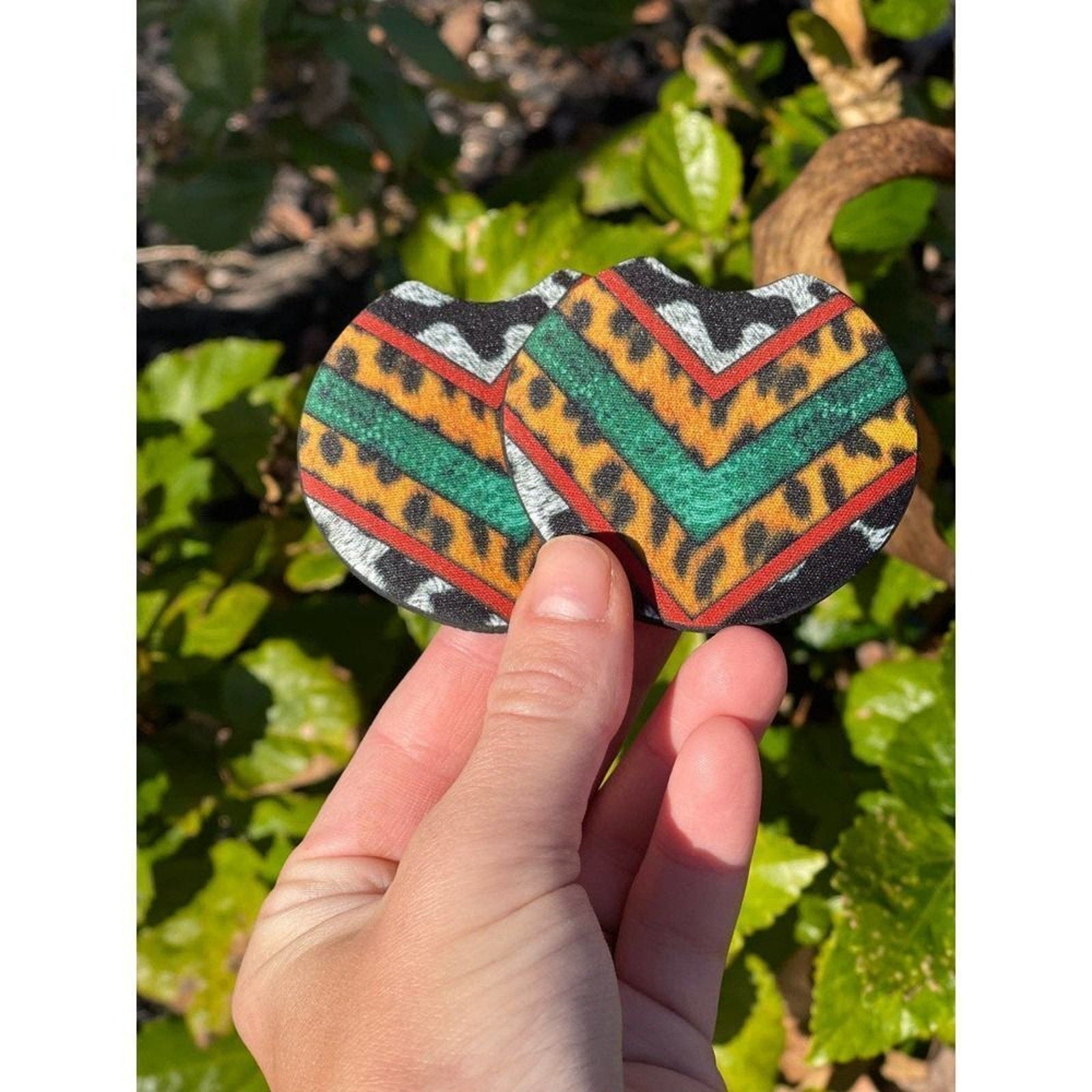 Western Animal Print Coaster Set | Car Accessories