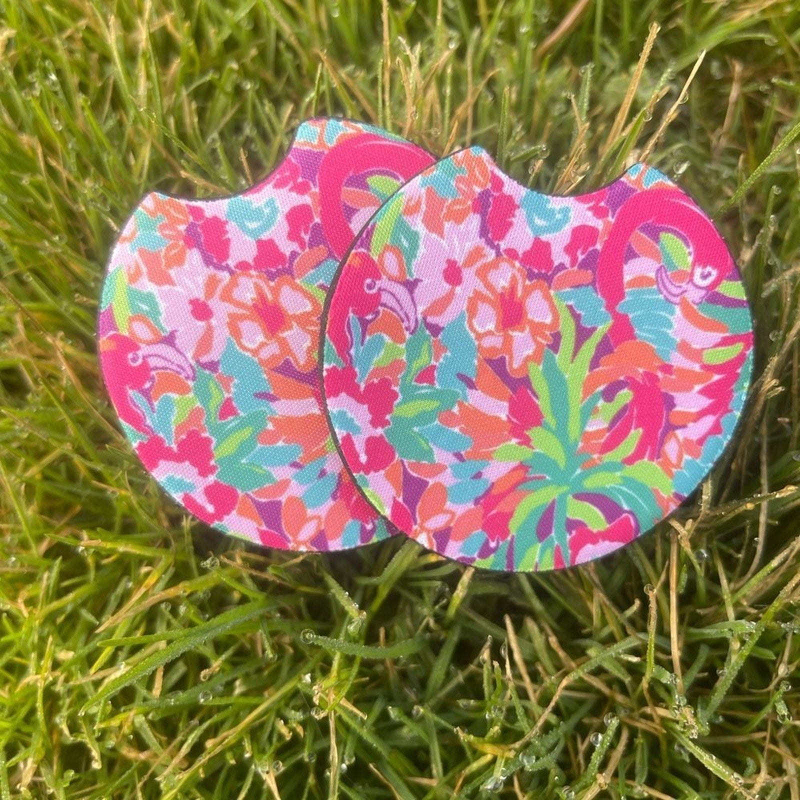 Flamingo Car Coaster Set | Car Accessories