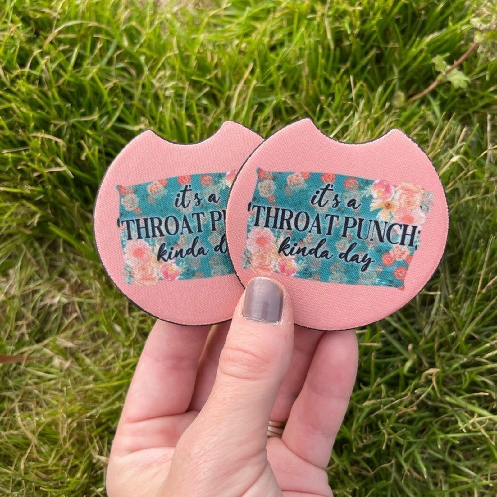 Throat Punch Kinda Day Car Coaster Set | Car Accessories