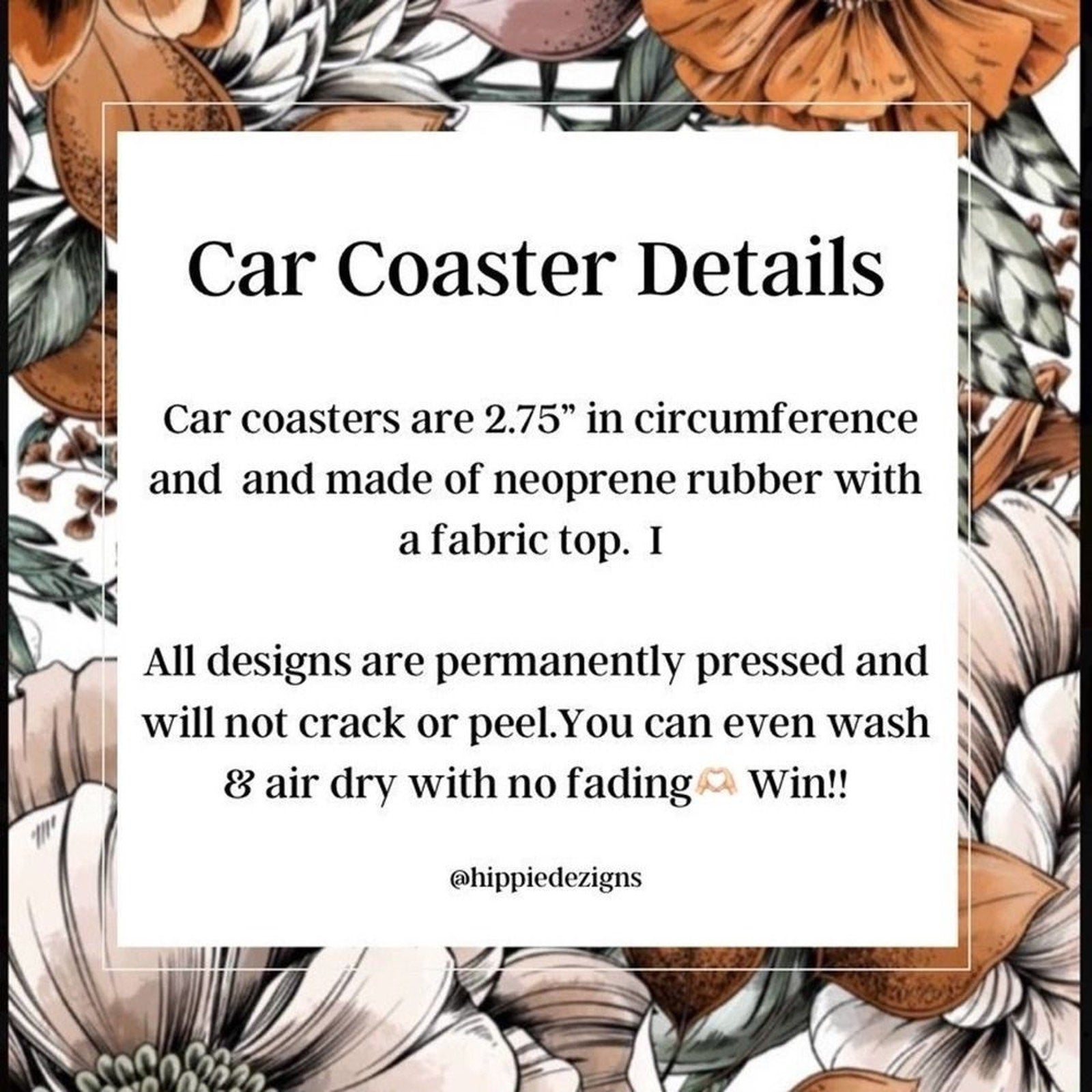 Trippy Smiley Face Car Accessories | Trippy Car Coaster Set |