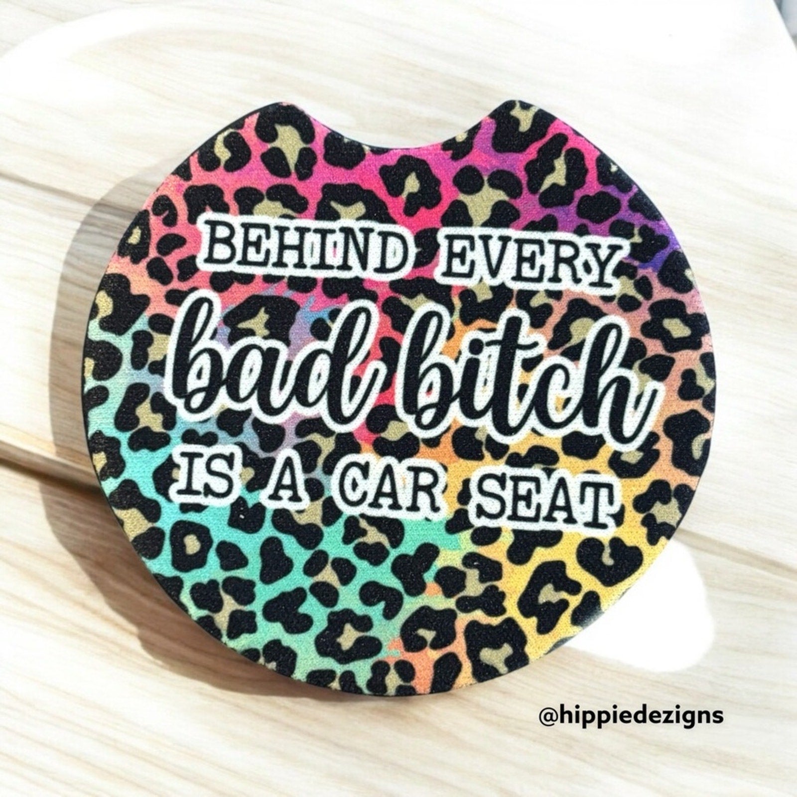 Behind Every Mom Is A Car Seat Animal Print Car Coasters | Car Accessories