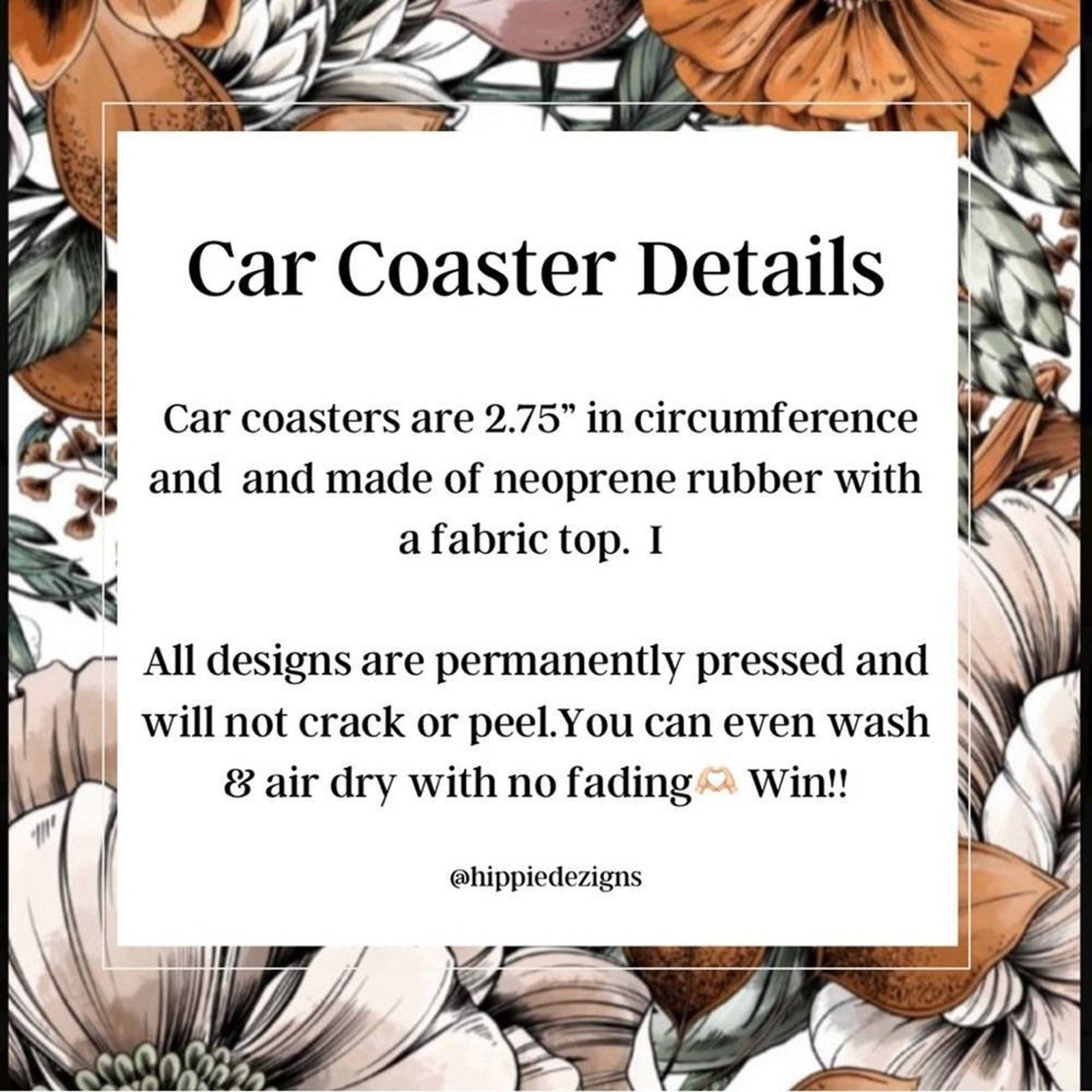 Tie Dye Animal Print Car Coaster Set | Car Accessories