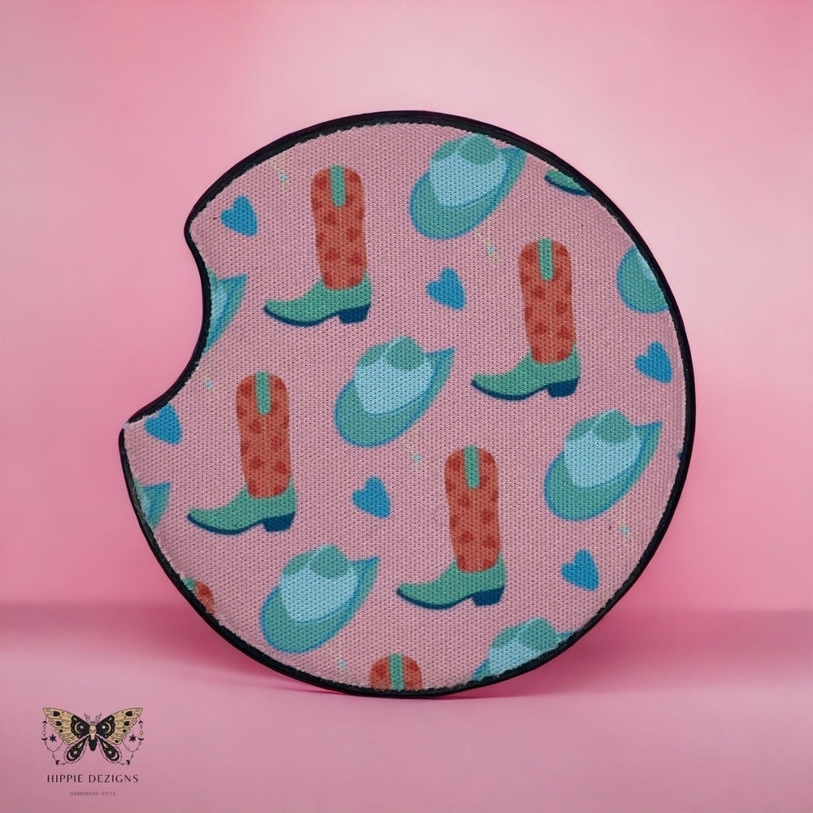 Pink Western Car Coaster Set | Fall Car Coaster Set | Cowgirl Gift