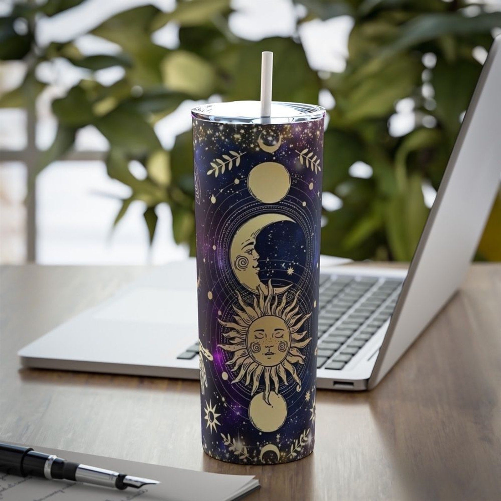 Celestial Galaxy 20oz Tumbler With Straw