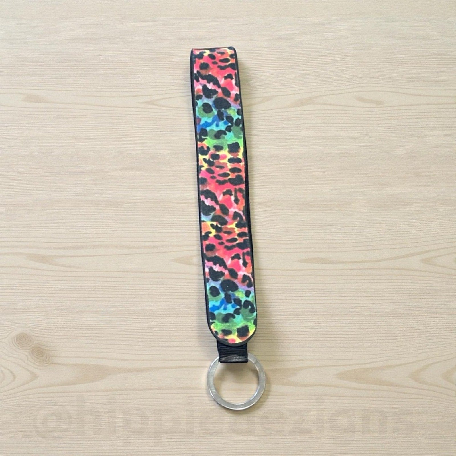Colorful Leopard Print Keychain