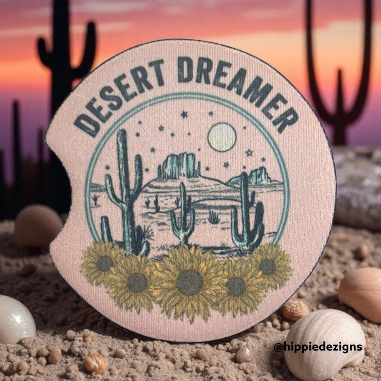 Desert Dreamer Coasters - Pink and Green