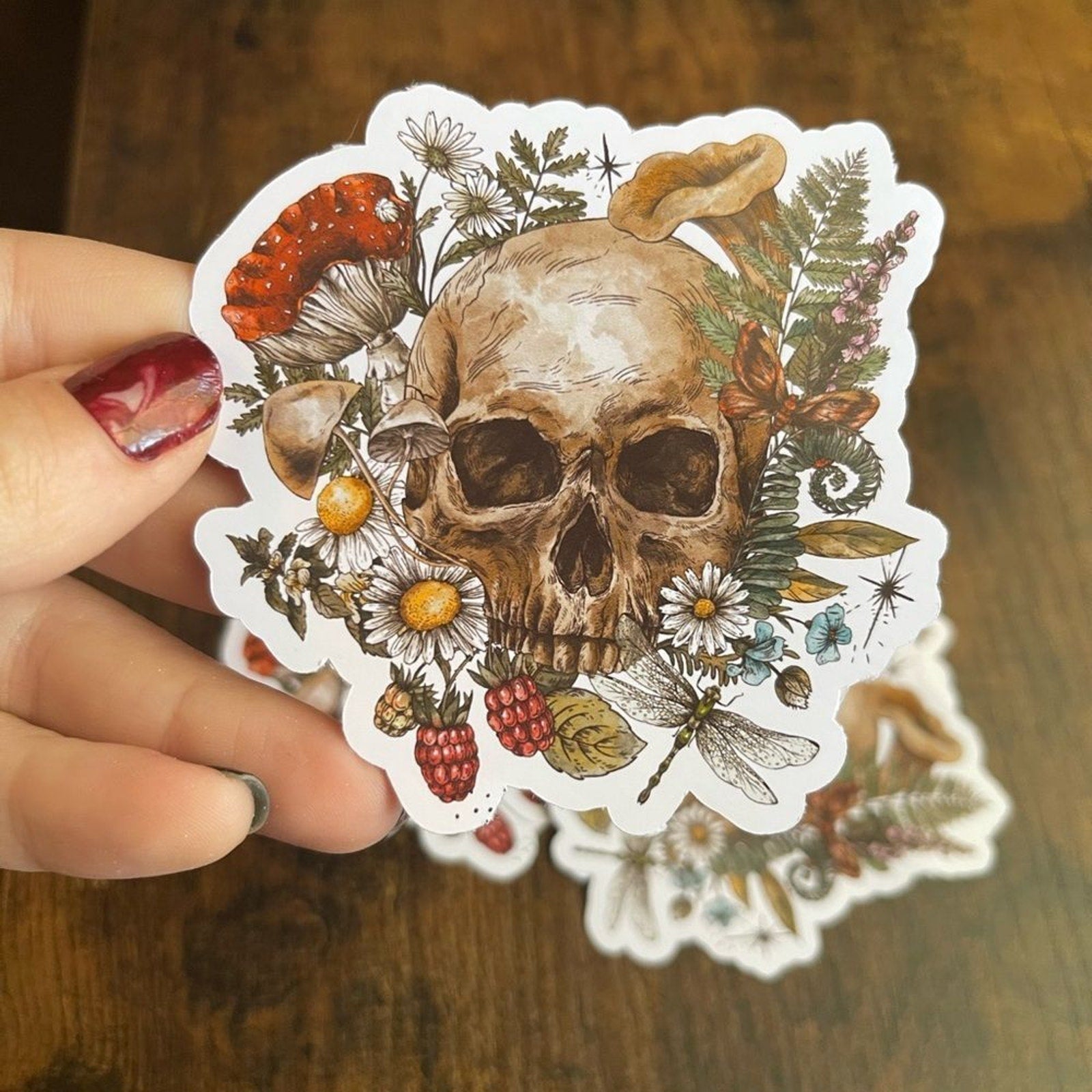 Mushroom Skull Glossy Sticker