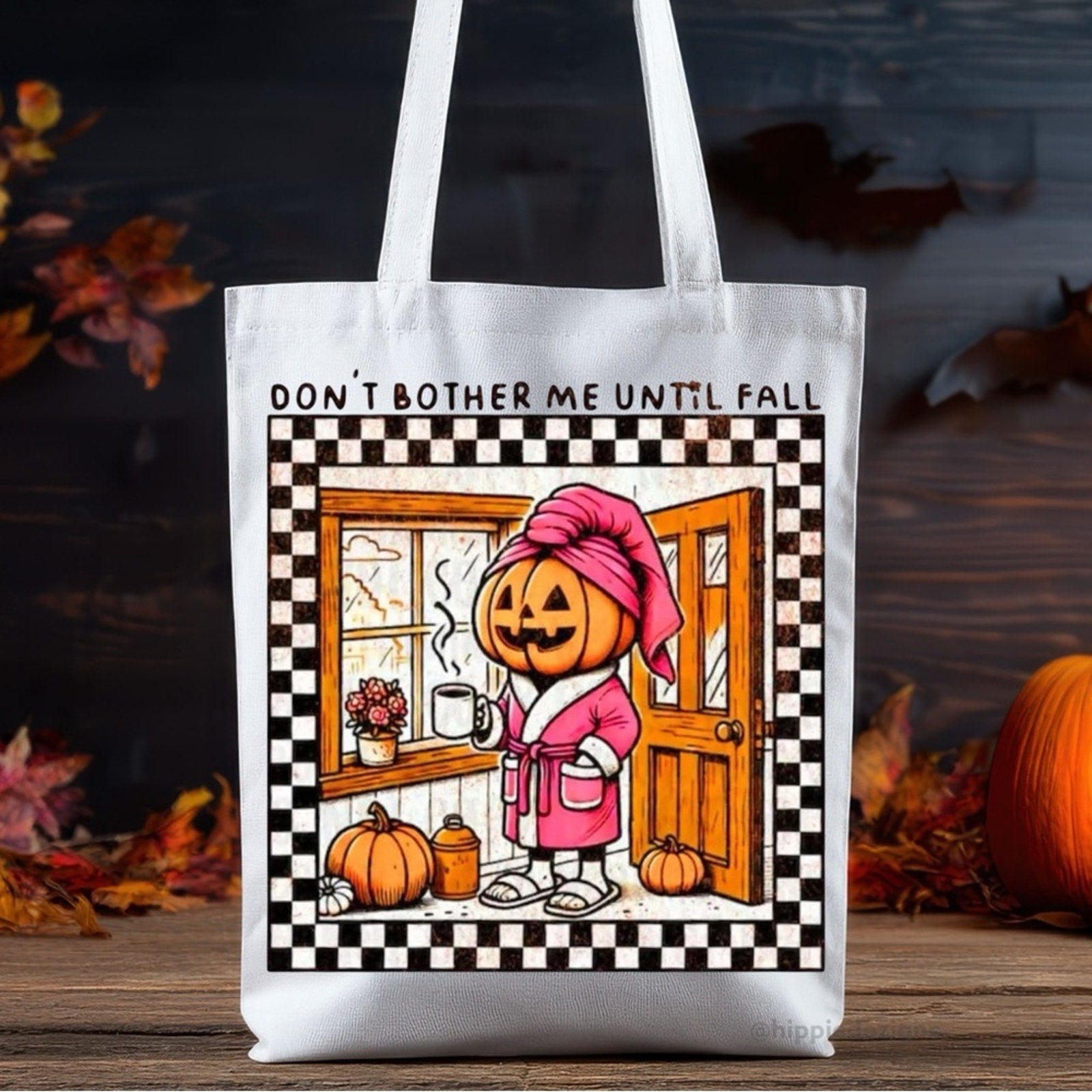 Pumpkin Design Tote Bag - White