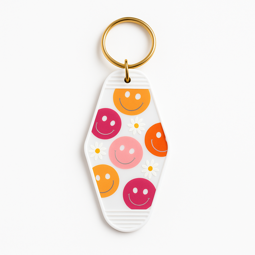 Customizable Groovy Motel Keychain