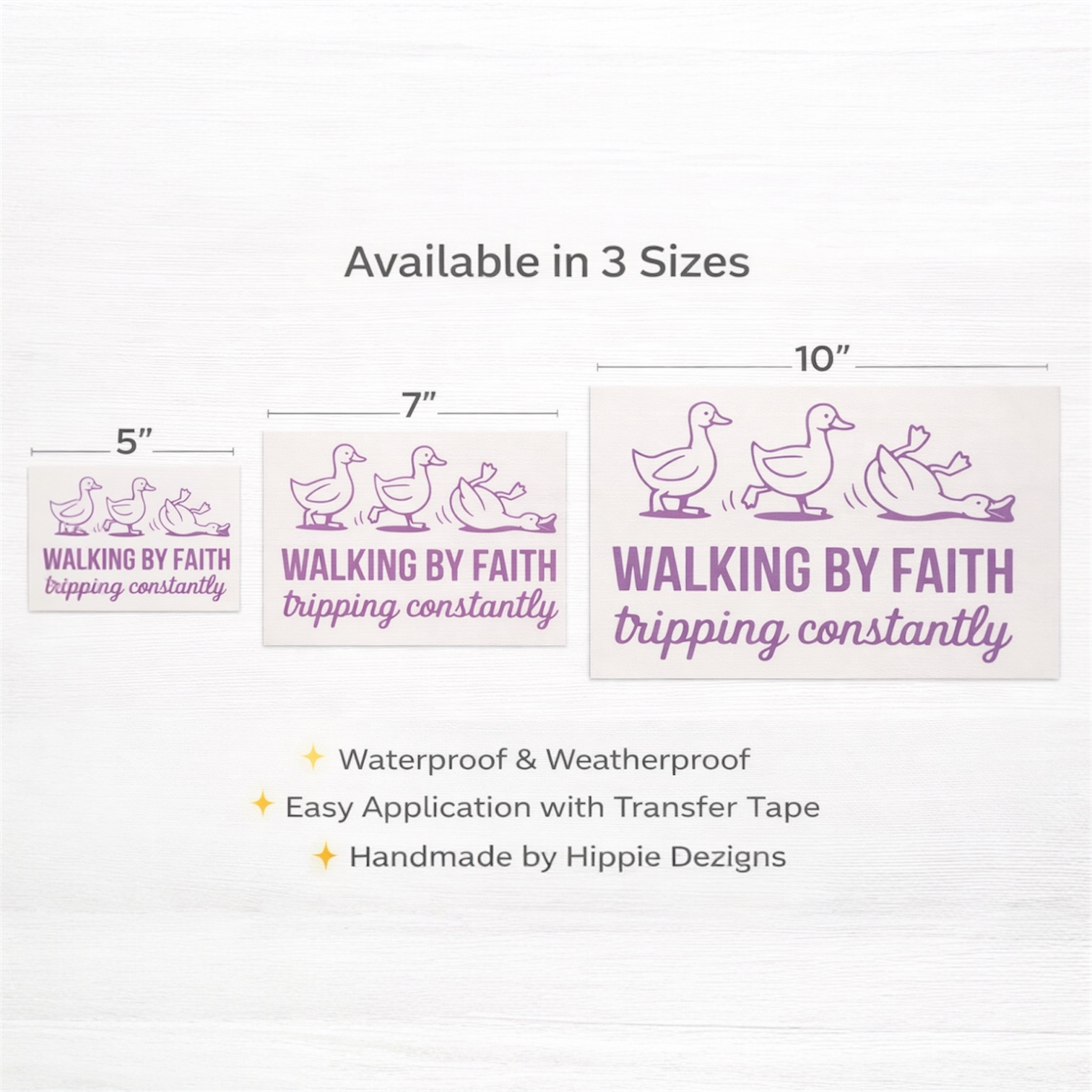Walking By Faith Tripping Constantly Duck Decal | Funny Christian Vinyl Sticker | Car Window Laptop Tumbler Faith Decal