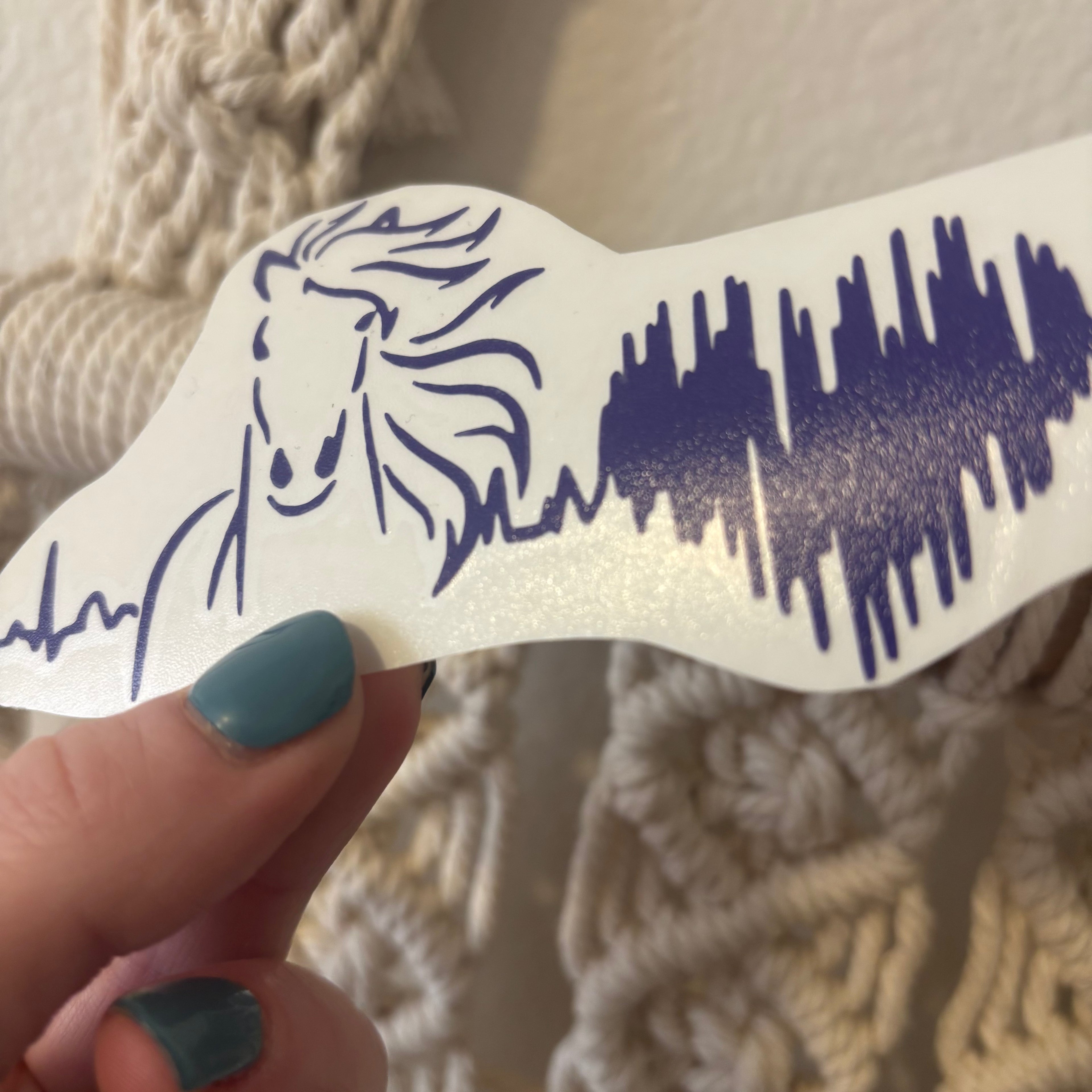 Horse Heartbeat Vinyl Decal | Horse Lover Car Sticker | EKG Horse Design | Western Horse Decal | Multiple Sizes & Colors