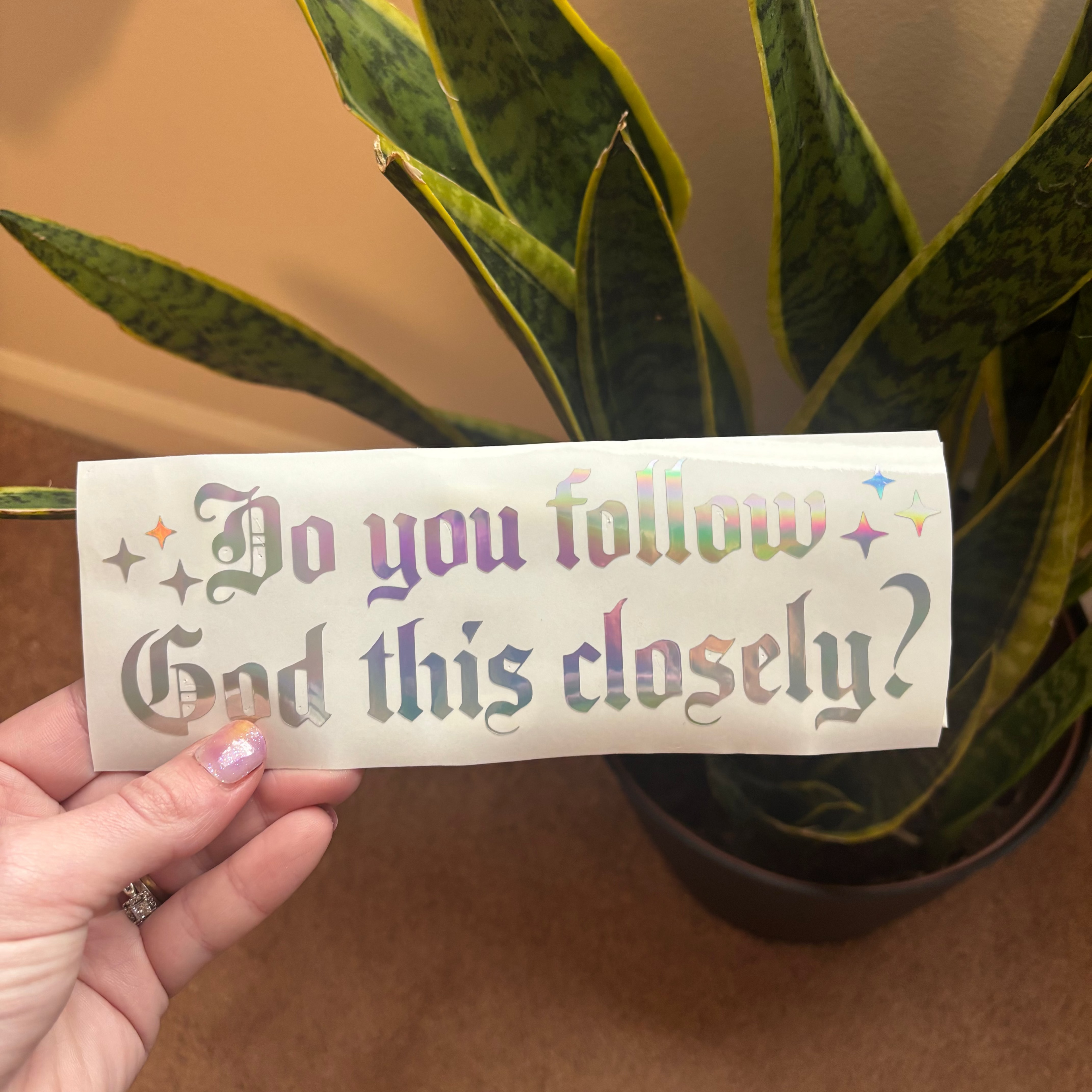 Do You Follow God This Closely?” Christian Car Decal | Faith Vinyl Sticker | Religious Window Decal | Multiple Sizes & Colors