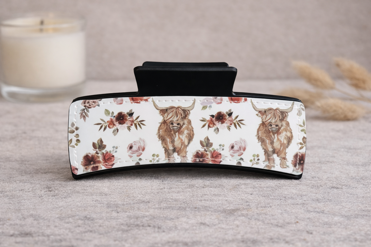 Roses & Cows Claw Clip