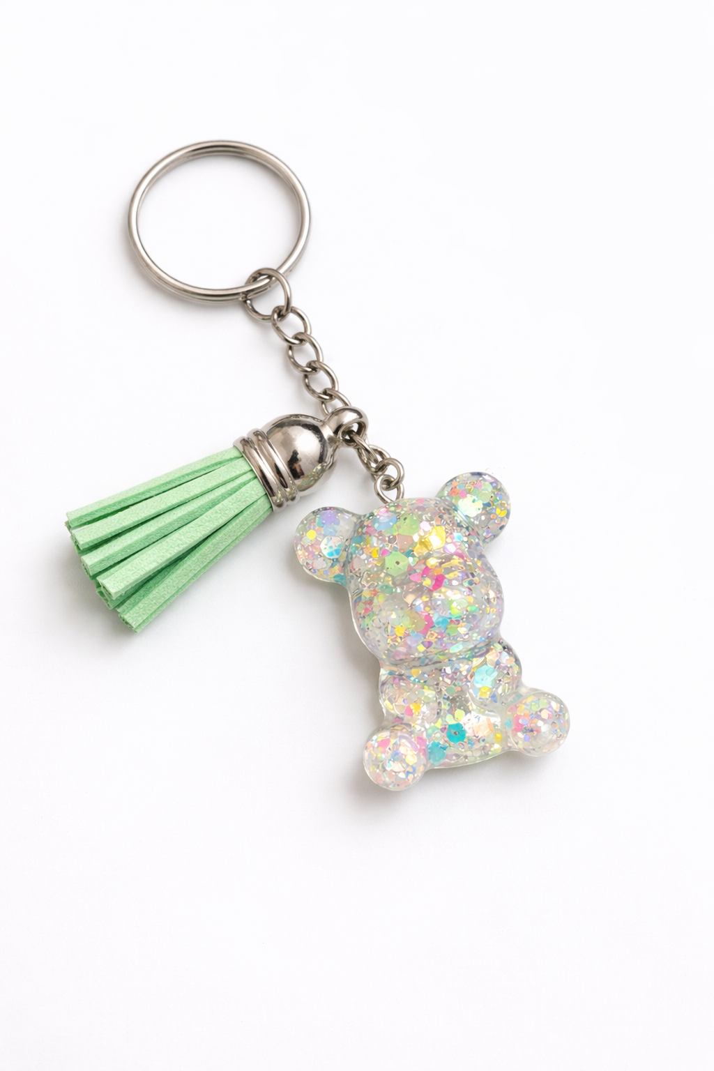 Disco Teddy Bear Resin Keychain